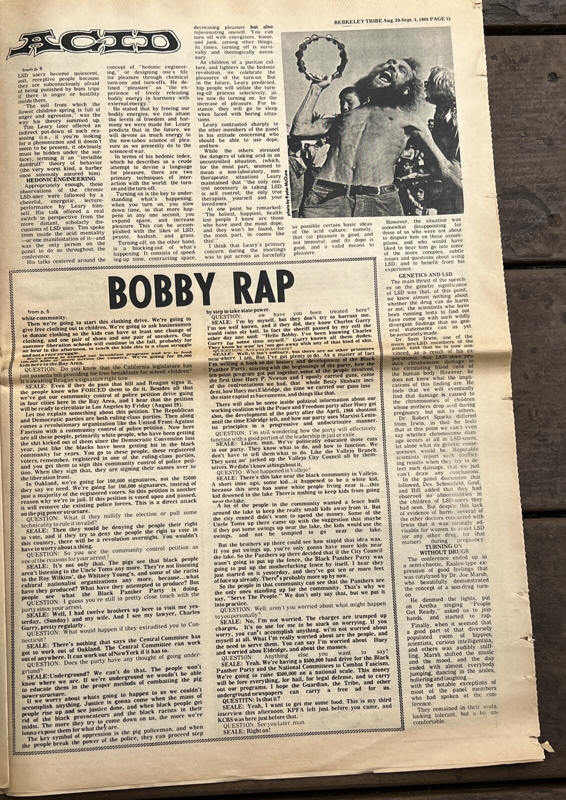Berkeley Tribe Newspaper Attack On Black Panthers 1969-Yellow Color Hand Holds