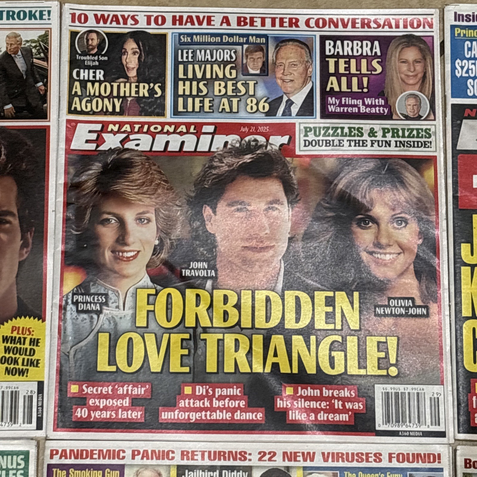 Globe Examiner Enquirer 10 Lot JFK EPSTEIN TRUMP MARISKA CHARLES JULY AUG 2025