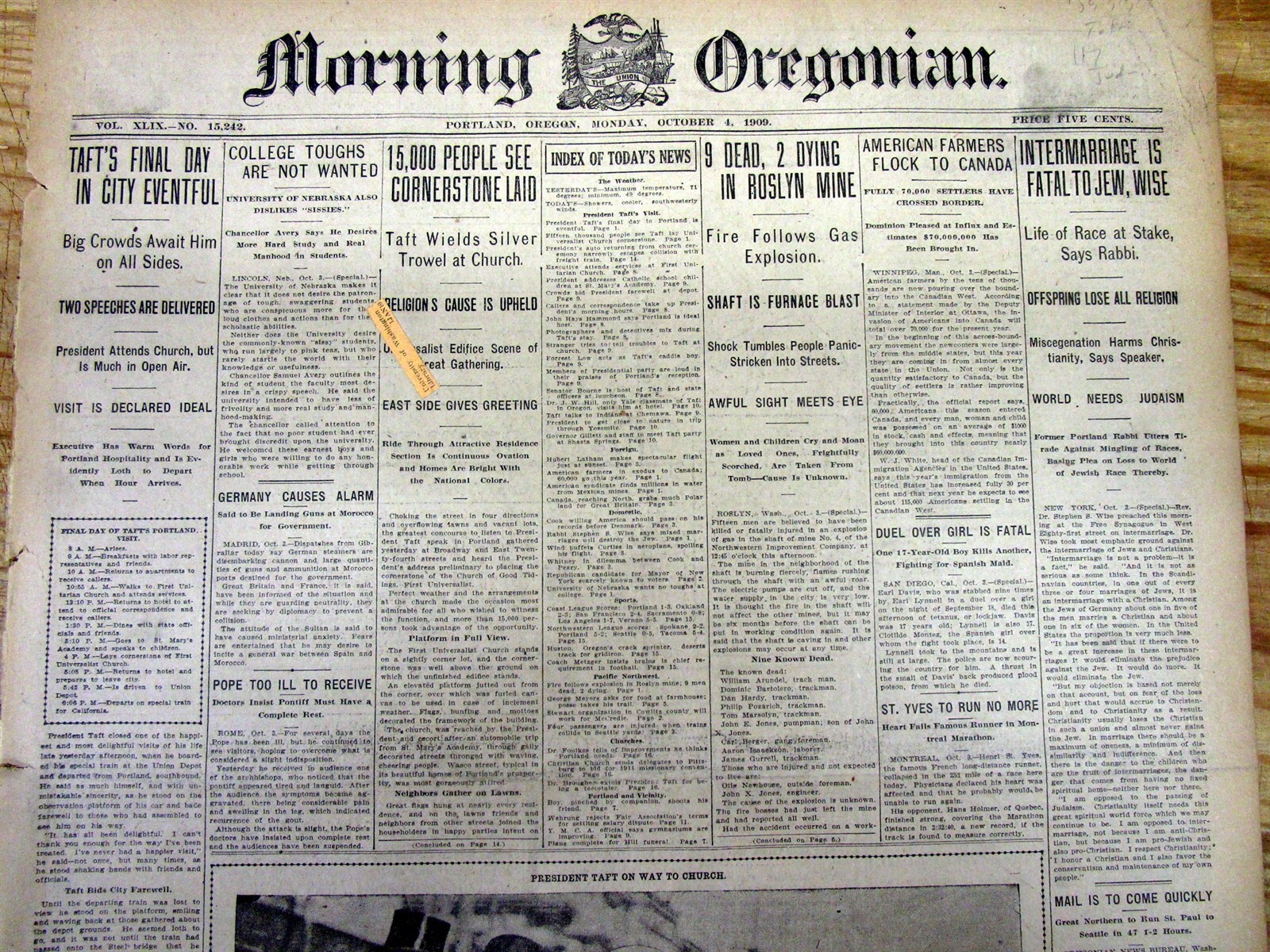 1909 newspaper INTERMARRIAGE between JEWS & CHRISTIANS FATAL to the JEWISH RACE