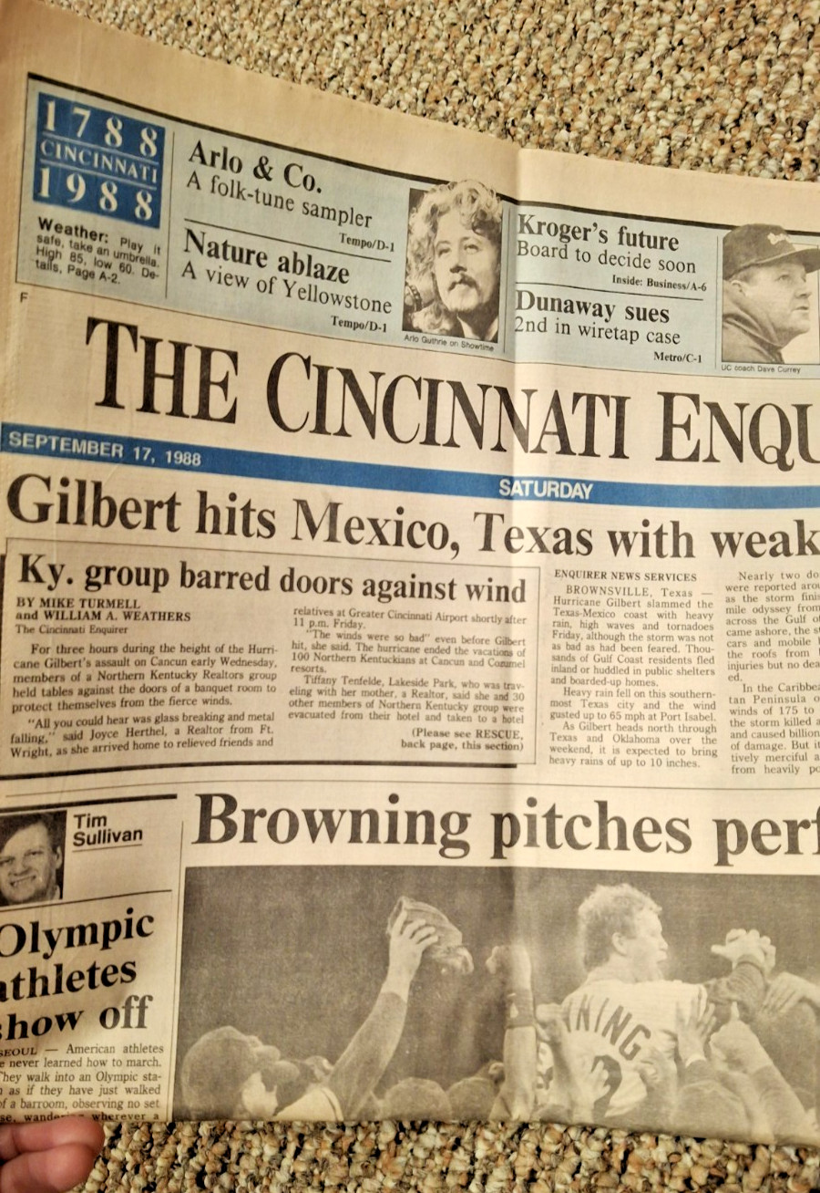 Cincinnati Enquirer Newspaper – Reds Browning Perfect Riverfront Cinergy GABP