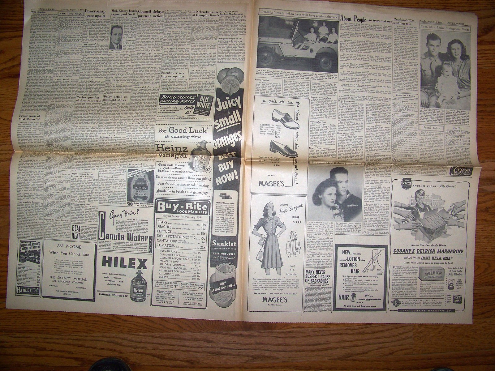 August 15, 1945 Lincoln Nebraska State Journal Newspaper Extra “WAR OVER” WW2