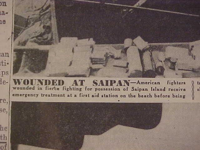 VINTAGE NEWSPAPER HEADLINES ~ WORLD WAR 2 JAPAN BATTLE SAIPAN FALLS WWII 1944