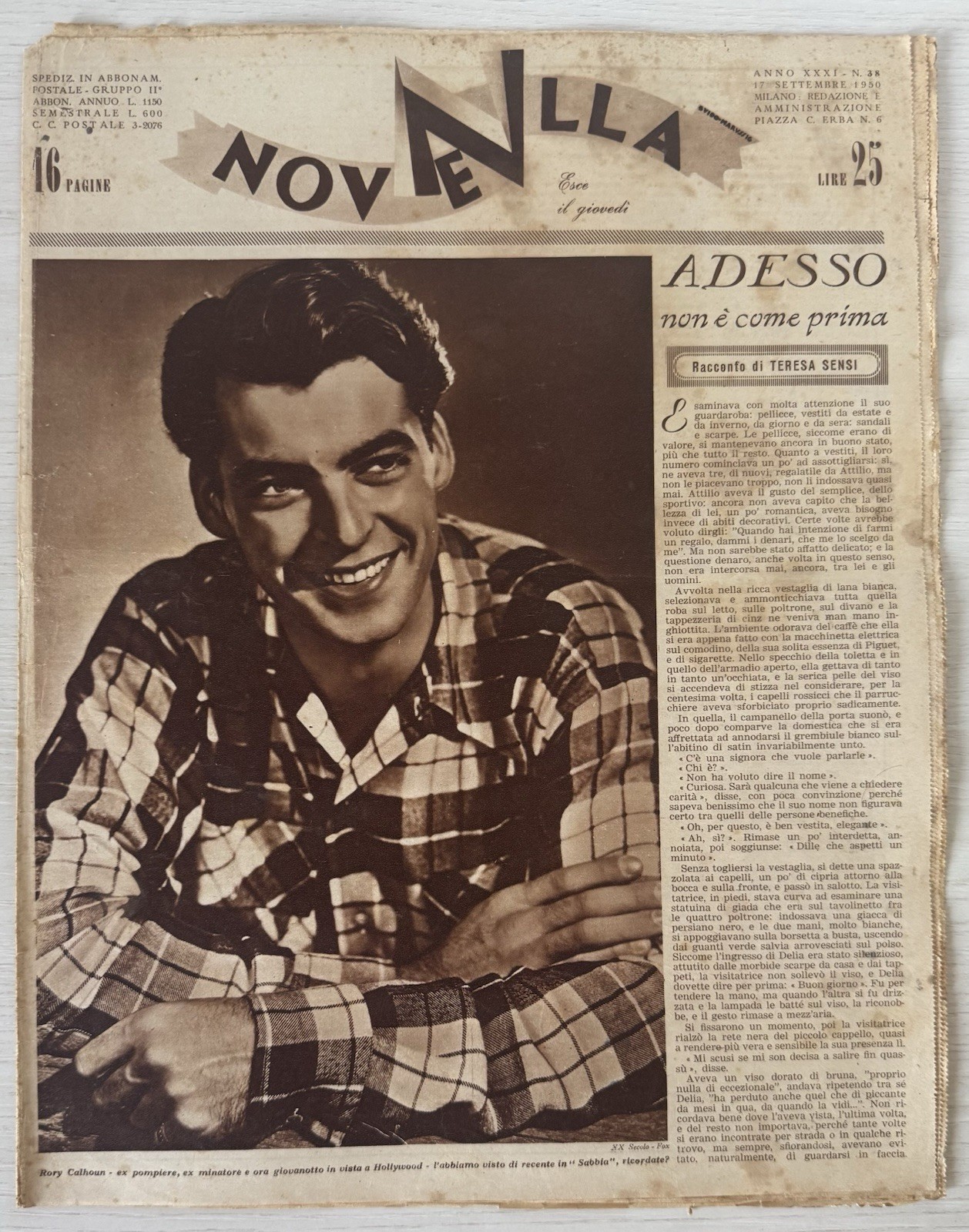 NEWS women’s literary magazine rizzoli No.38 1950 year XXXI rory calhoun