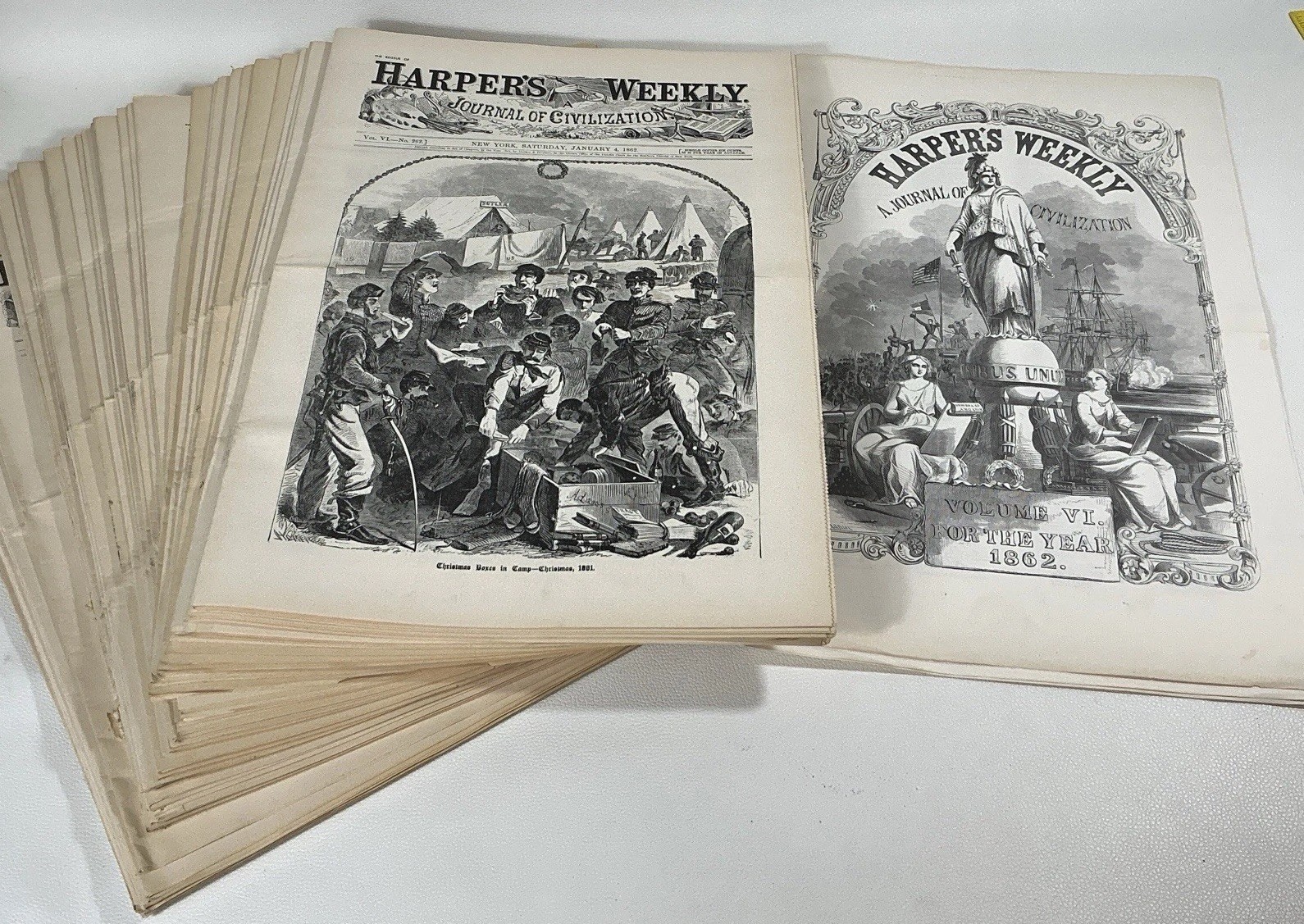 Reissue Harper’s Weekly Newspapers 1862 Civil War Little Mac Jan-Dec Lot 51 1962