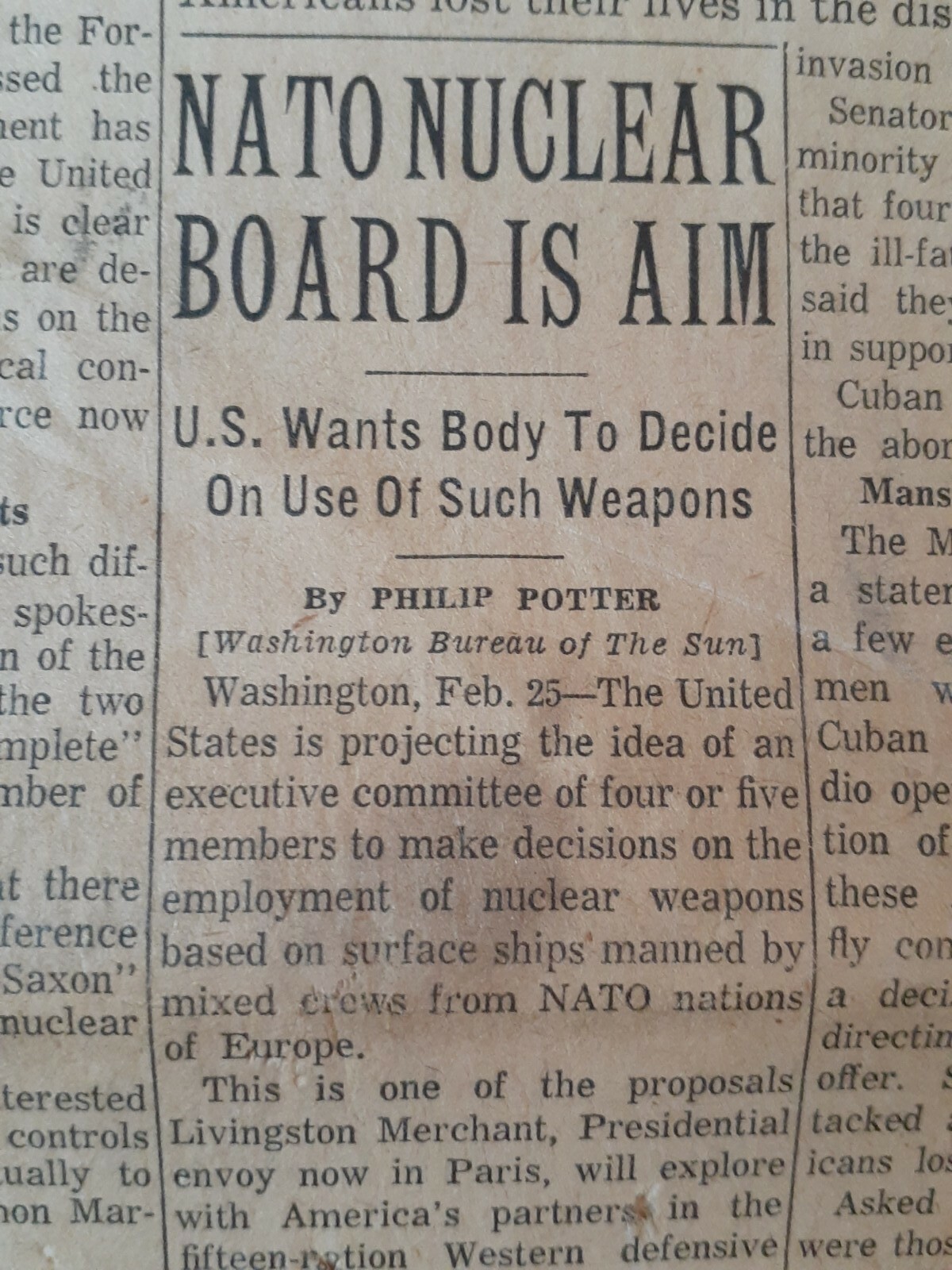 Newspapers- LOSS OF 4 FLIERS IN CUBAN INVASION CONFIRMED, KENNEDY URGES TAX CUT