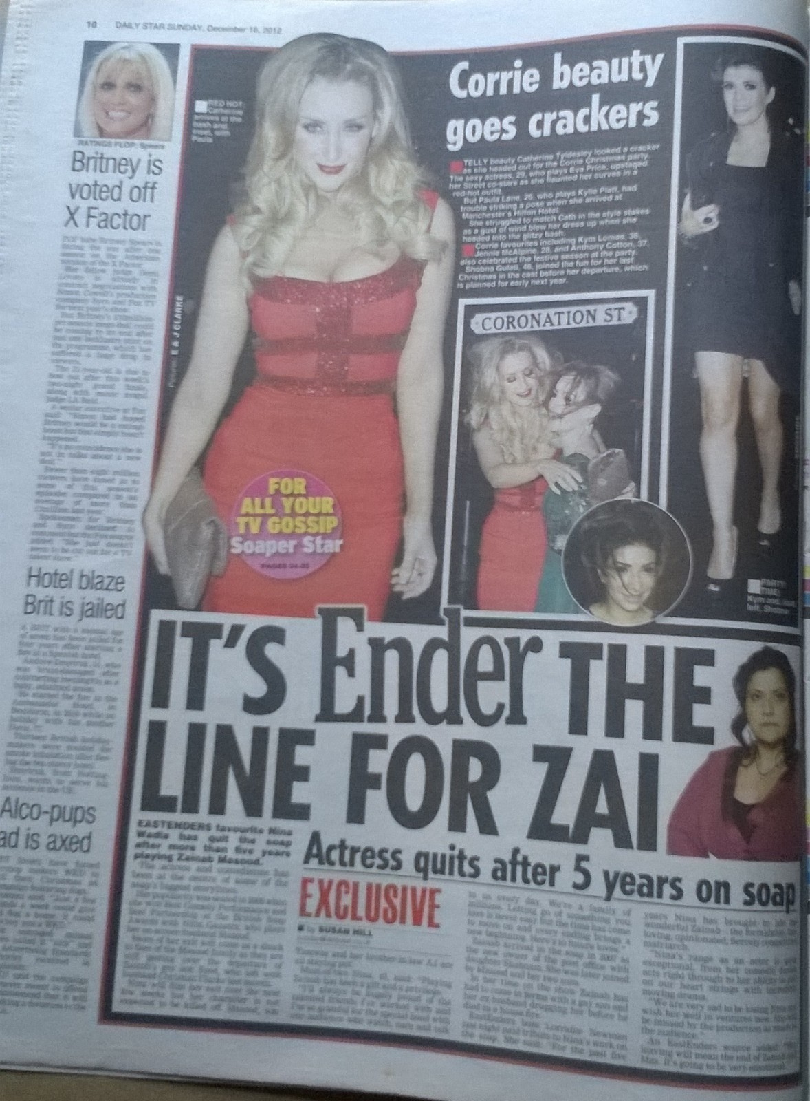 SUNDAY STAR 16 December 2012 – Christine Martin, Natalie Anderson, Kate Moss