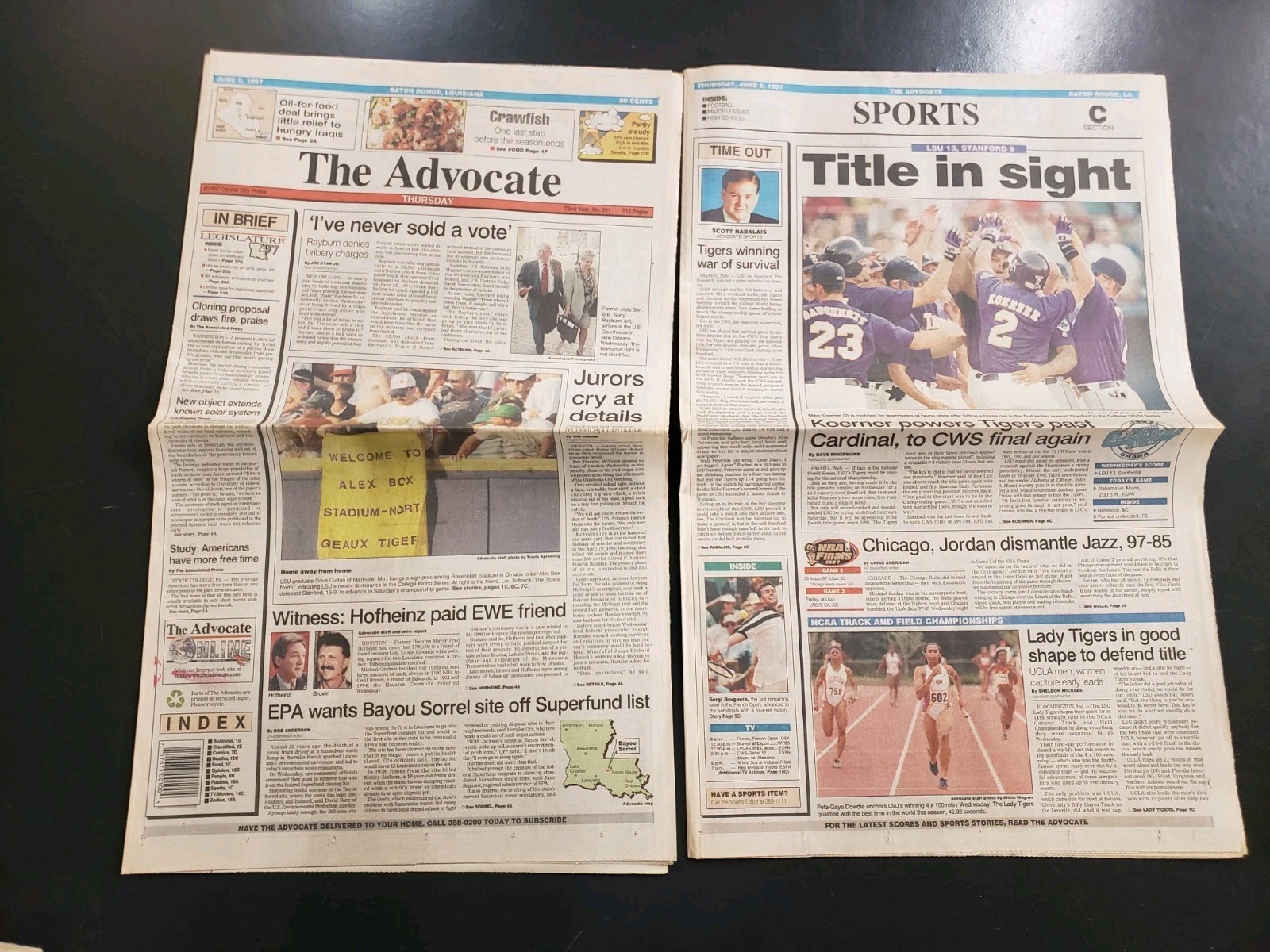 LSU Tigers 1997 Baseball College World Series CWS The Advocate Newspapers