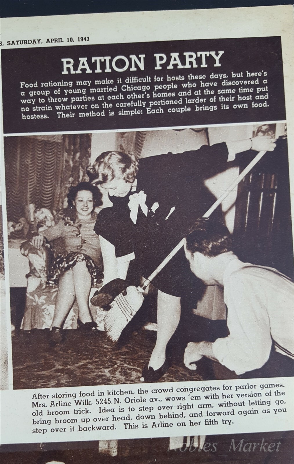 RATION PARTY WWII 5032 Cornelia Chicago 1943 Newspaper Chicago Daily News Apr 10