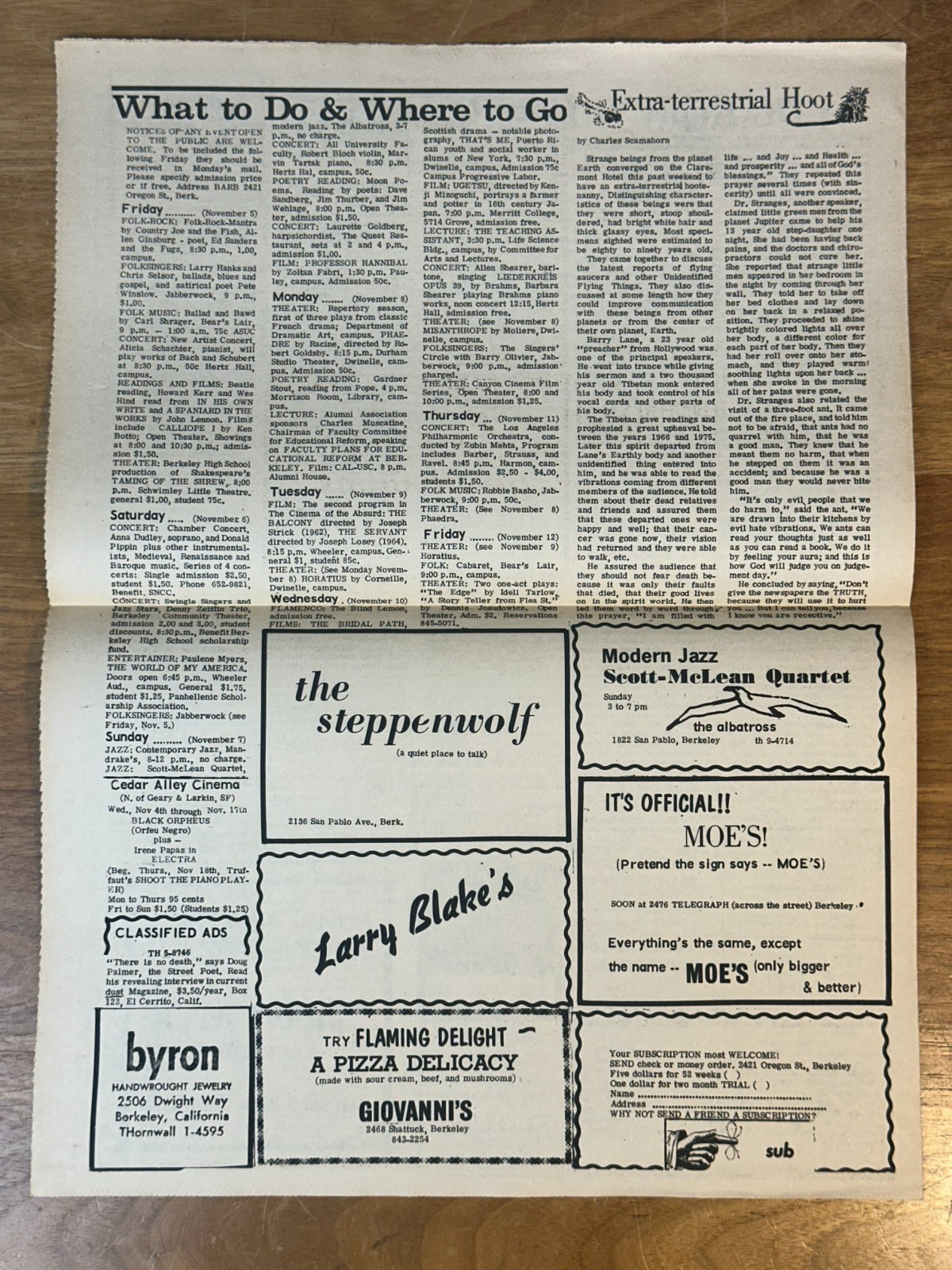 RARE Berkeley Barb Vol 1 No 13 1965 Underground Antiwar Newspaper Berkeley
