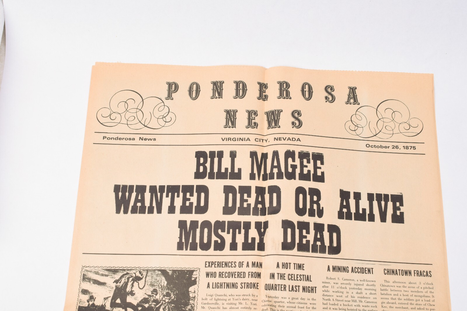1875 Ponderosa News Newspaper Wanted Dead or Alive 8c Eisenhower Stamp Lot of 3