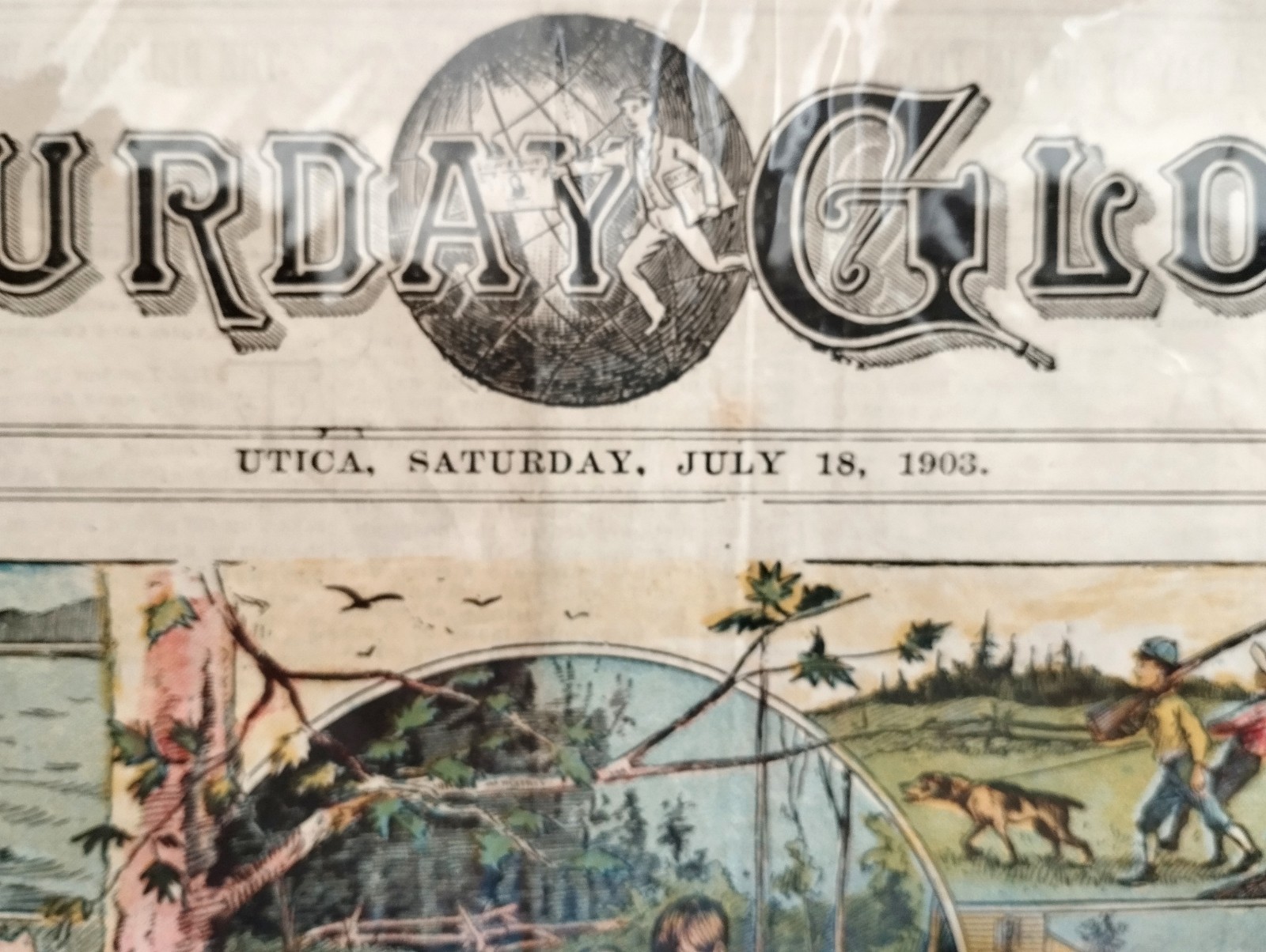 1903 Slavery – Utica Saturday Globe Vtg Newspaper in color