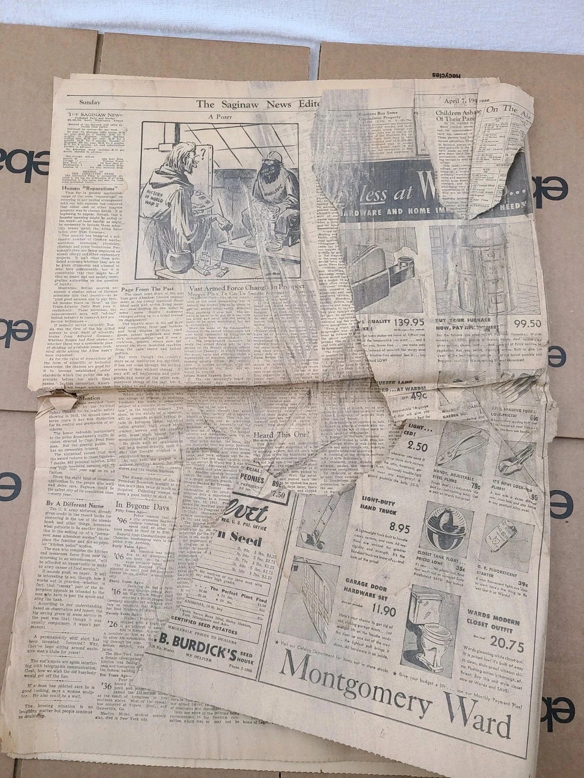 President Truman Post World War II 1946 Saginaw Newspaper