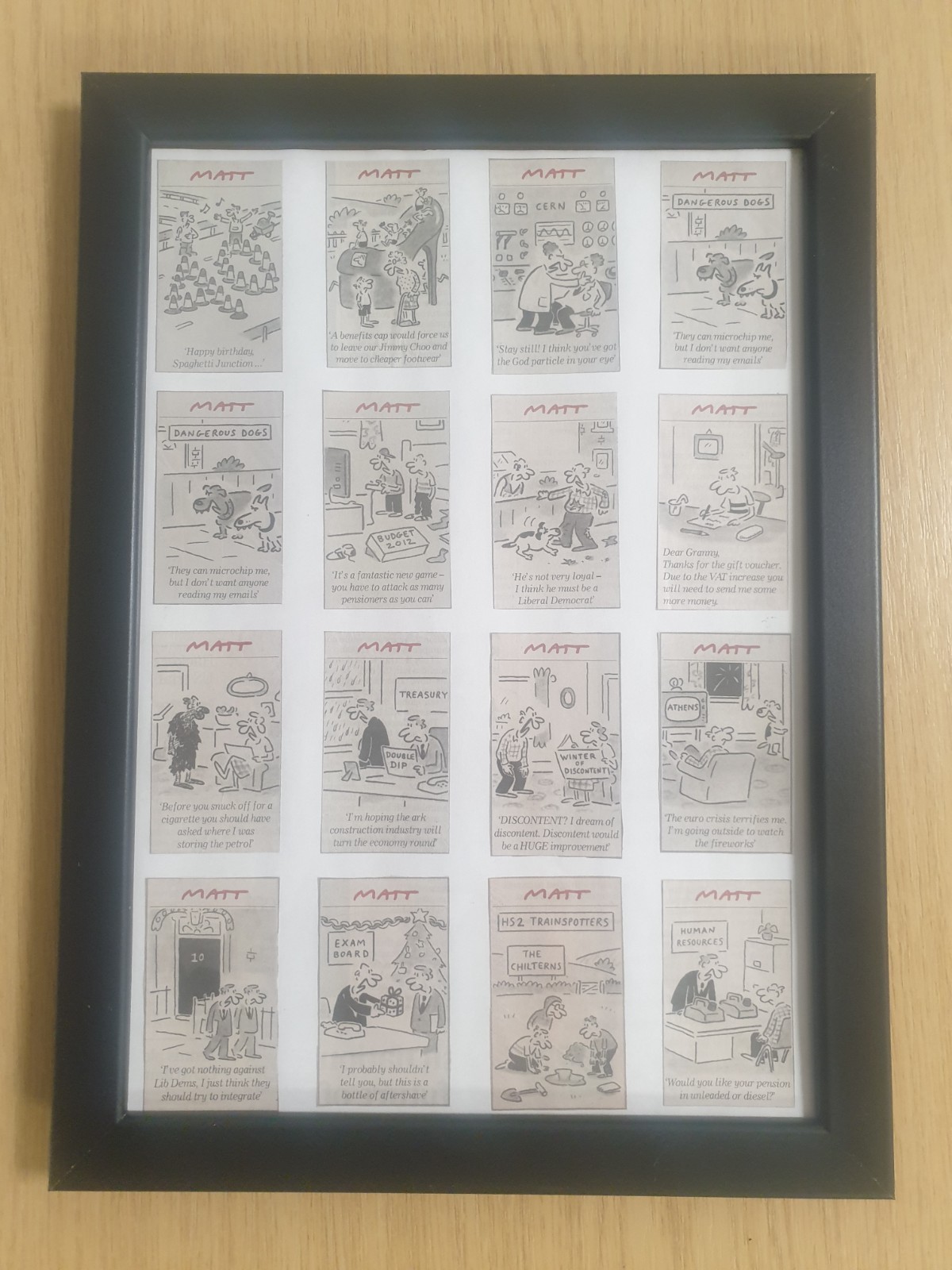 Matt daily telegraph newspaper cartoon framed (J)