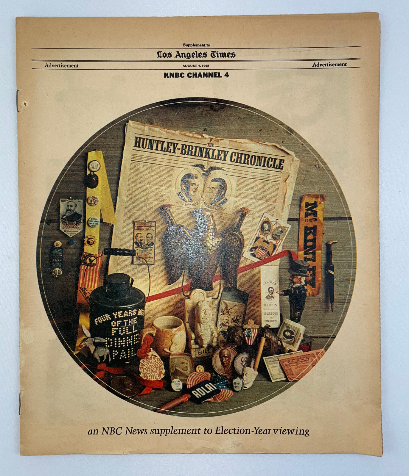 Los Angeles Times Supplement, August 4, 1968, NBC News, Political Memorabilia