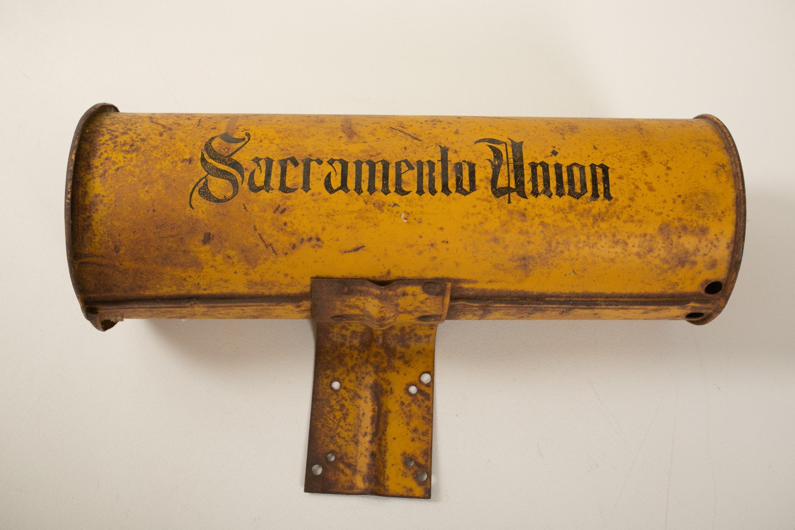Sacramento Union Newspaper Tube Box (N2L/JSF6) Metal Rare Vintage Route Delivery