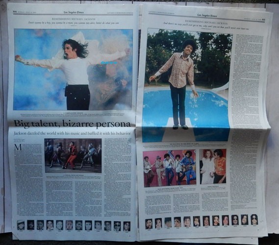 MICHAEL JACKSON Tribute Special Section Los Angeles Times LA Newspaper Memorial