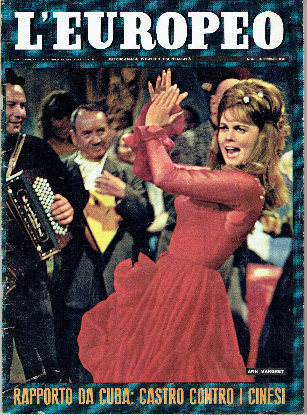 1966=ANN MARGRET=MARIO PRIMICERIO=GUNTER GRASS=LUFTHANSA FLIGHT 005 BREMA=SBRAGIA=