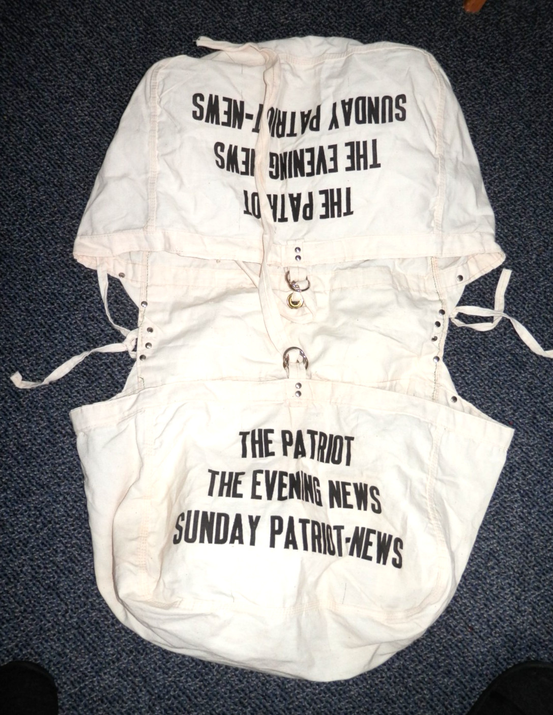 The Patriot News PA Paper Carrier Bike Saddle Bag PaperBoy Canvas Evening Sunday
