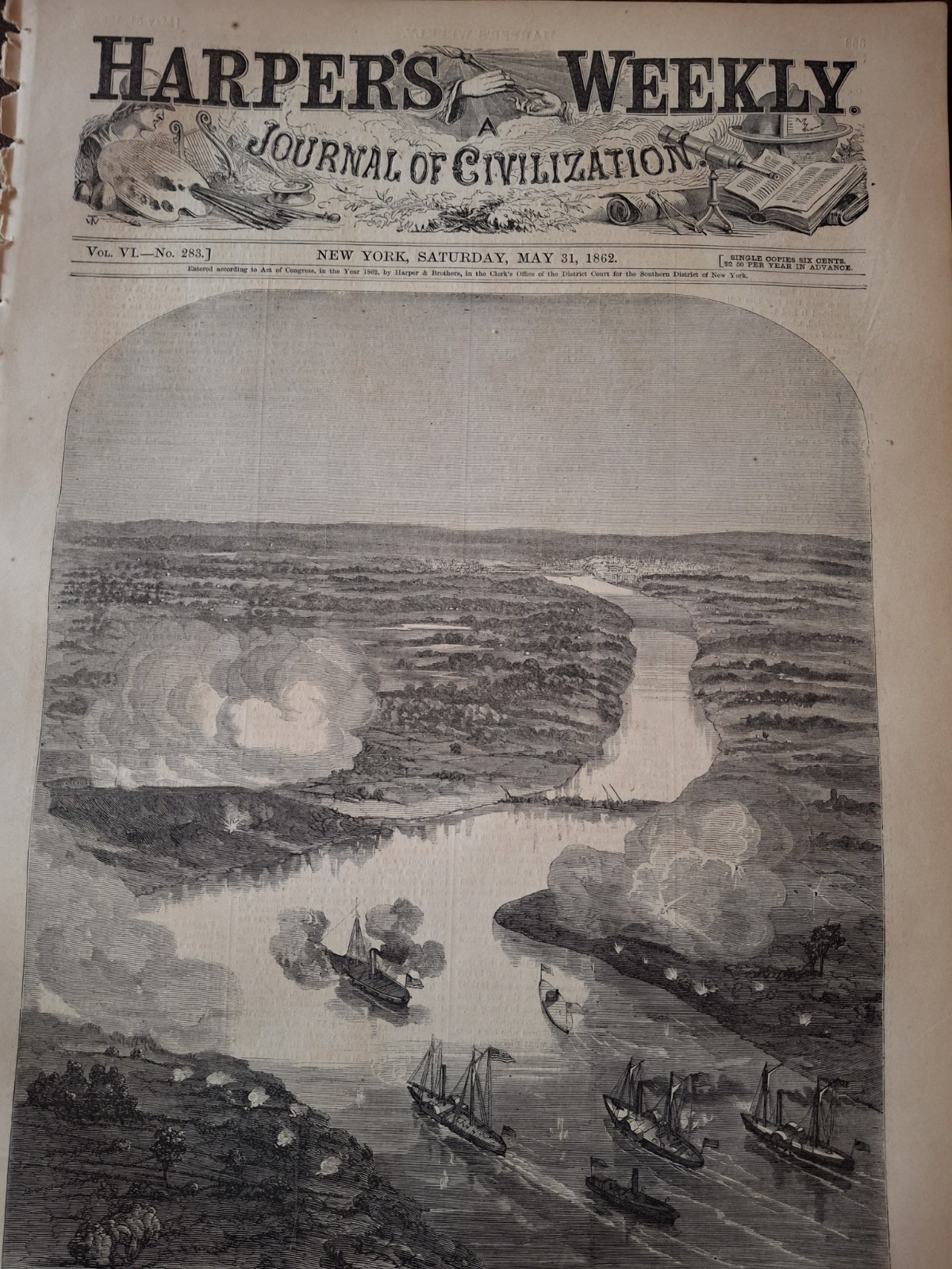 Civil War Newspapers- Harper’s Weekly-RICHMOND, VIRGINIA, ATTACK ON FORT DARLING