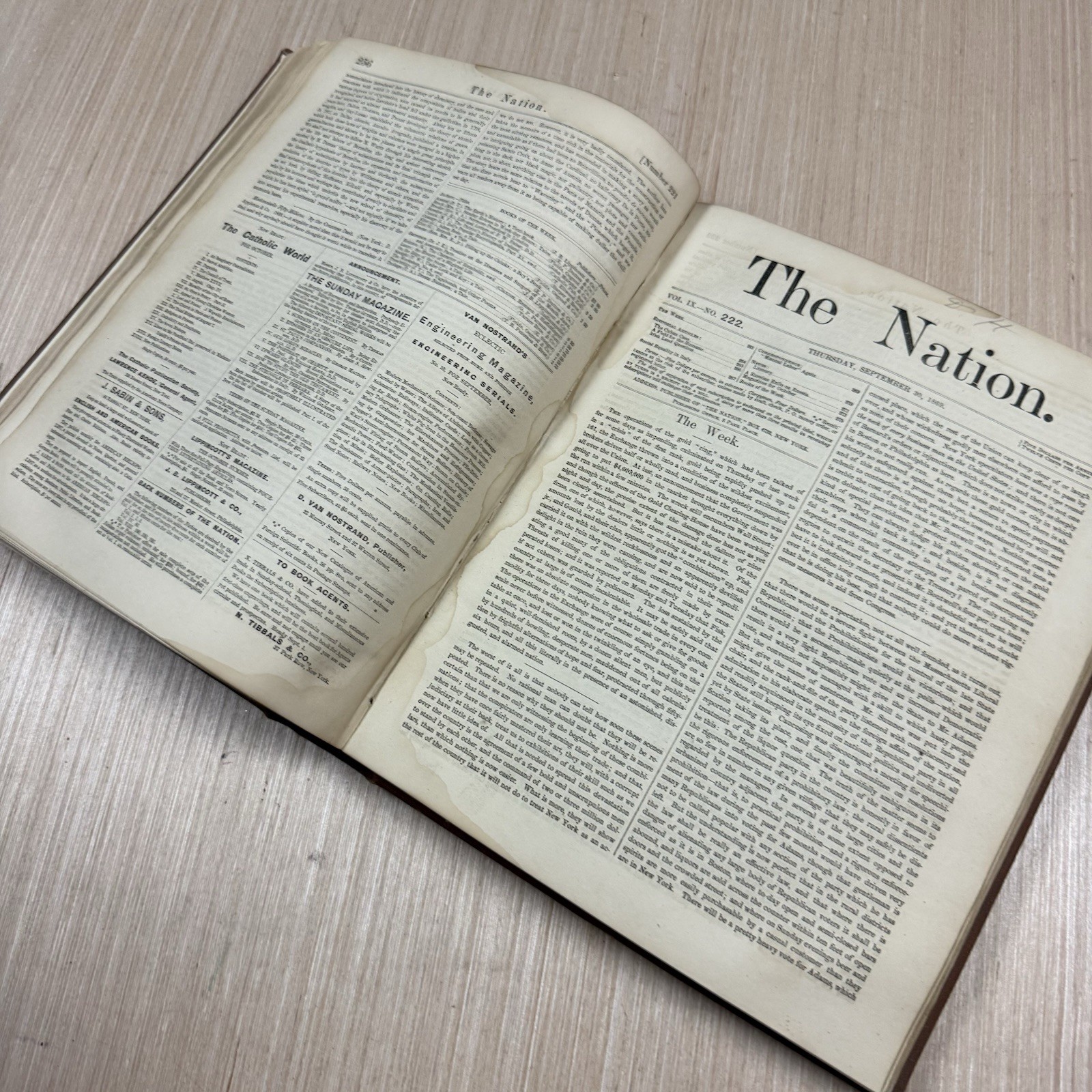 Weekly Journal 1869 Antique The Nation Hardcover University Of Chicago Book