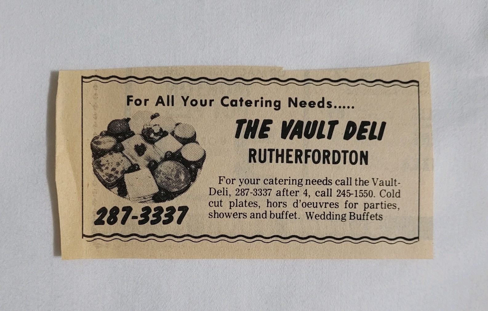 Vintage The Vault Deli Rutherfordton North Carolina Newspaper Advertisement