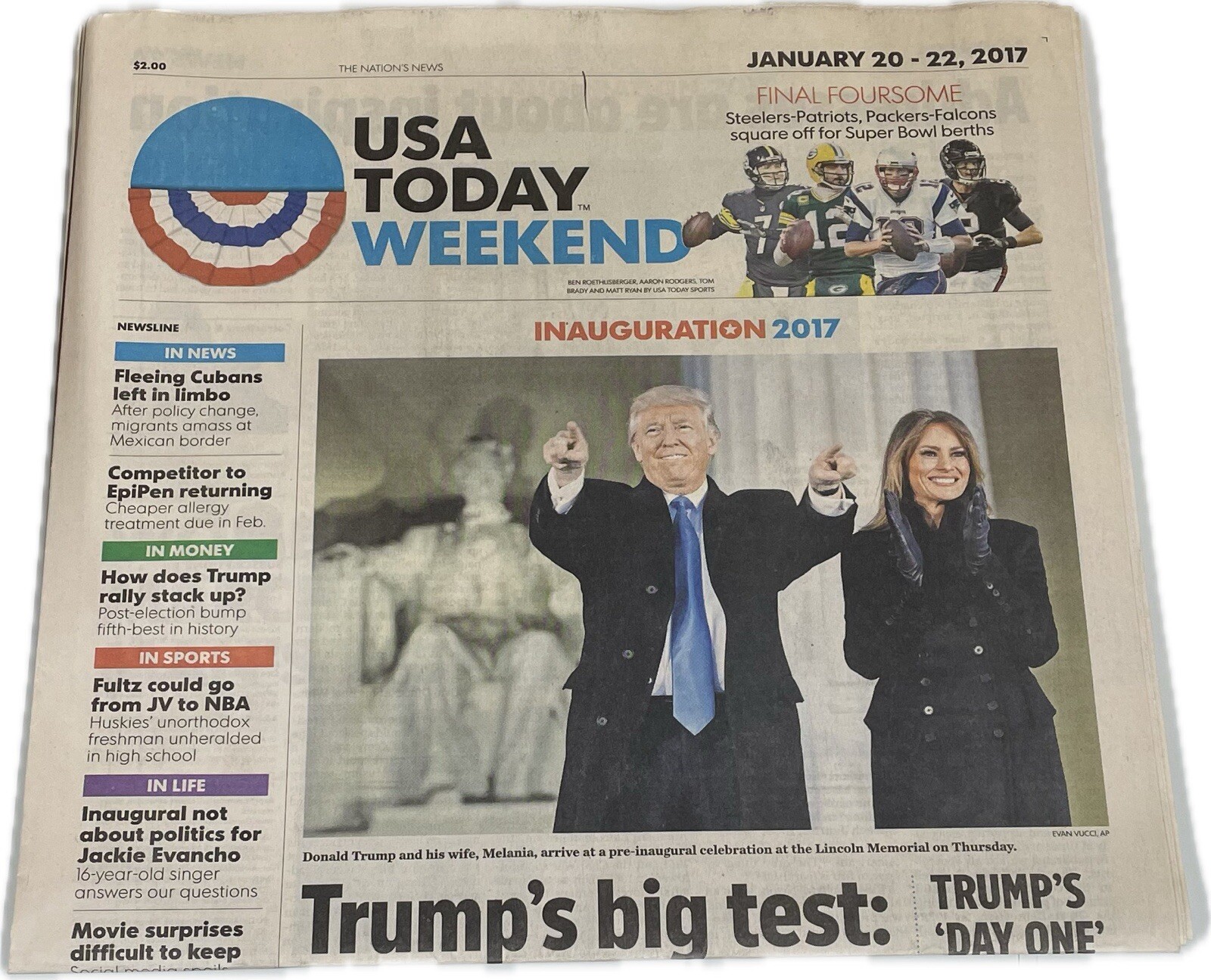 USA TODAY WEEKEND INAUGURATION 2017 DONALD TRUMP ELECTION NEWSPAPER 1/20-22/2017