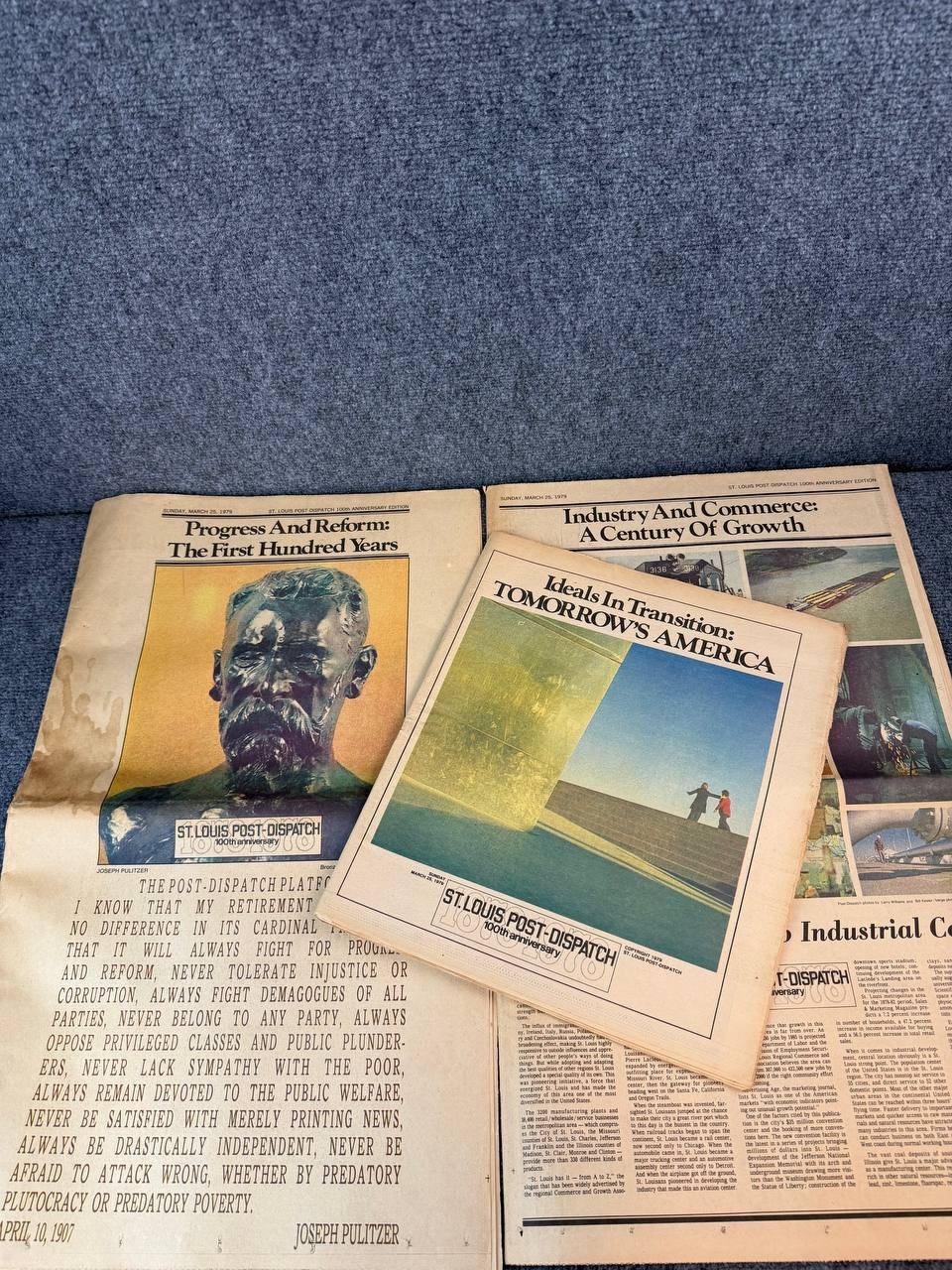 Vintage 1979 St. Louis Post-Dispatch 100th Anniversary Edition Newspaper Lot