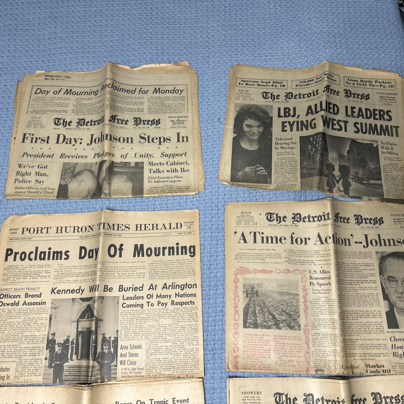 Kennedy Assassinations Newspapers Detroit – 1968 1963 – JFK RFK Oswald – Lot 13