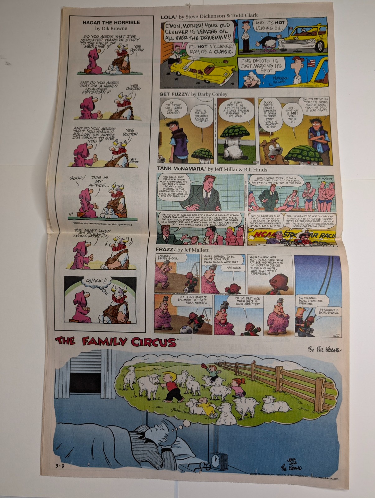 2003 Waterloo Cedar Falls Courier IA Newspaper Comics Peanuts Garfield Dilbert