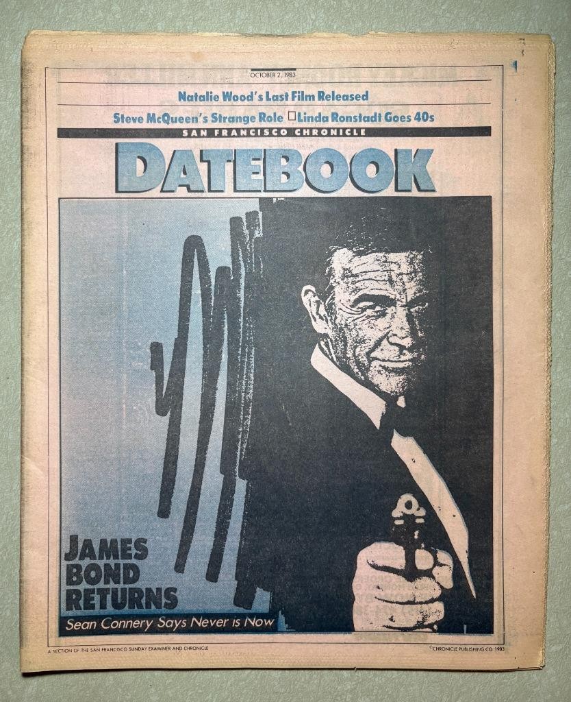 San Francisco Chronicle Datebook Oct 1983 Sean Connery James Bond vtg newspaper