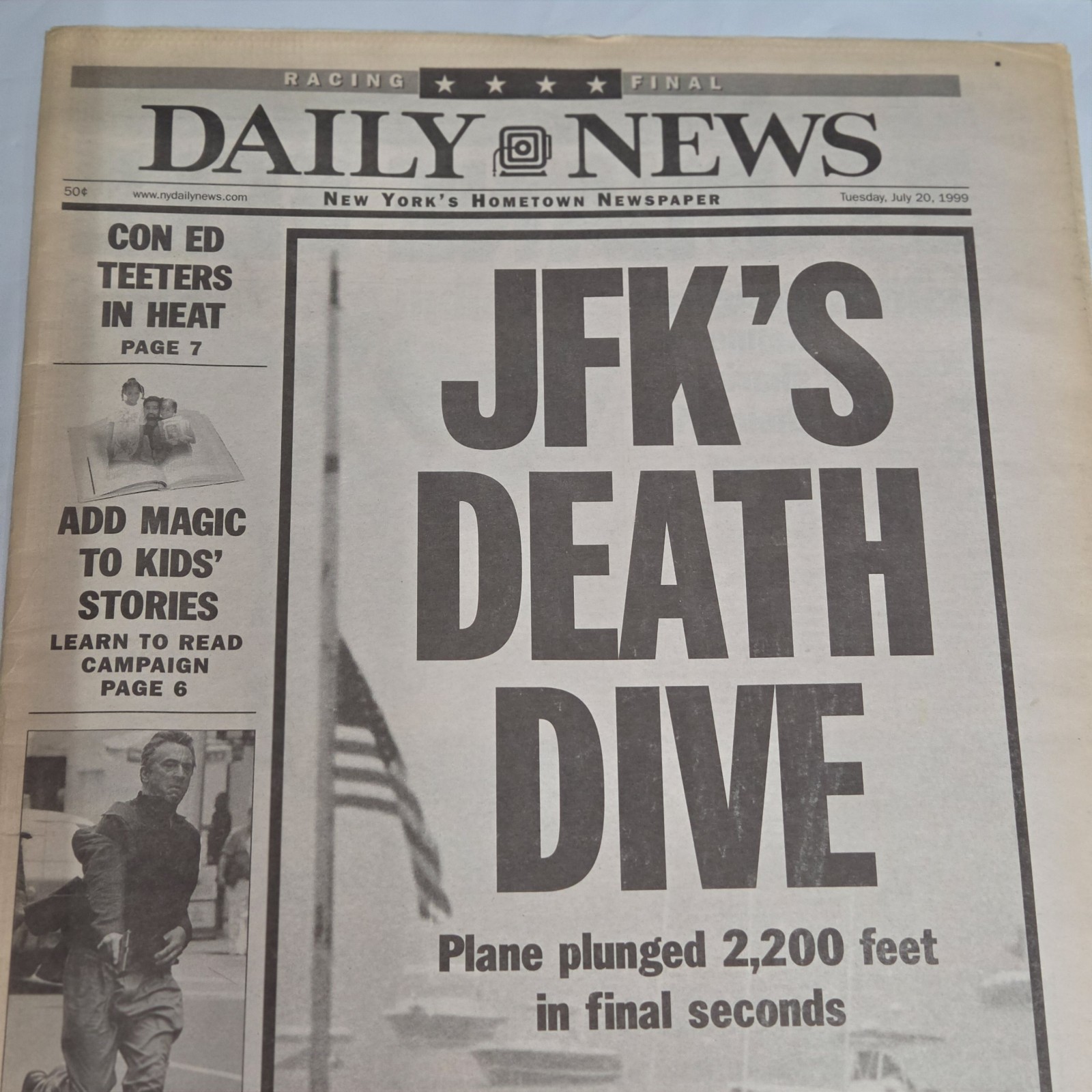 Daily News July 20 1999 JFK Jr Death Dive Newspaper Kennedy Plane Crash