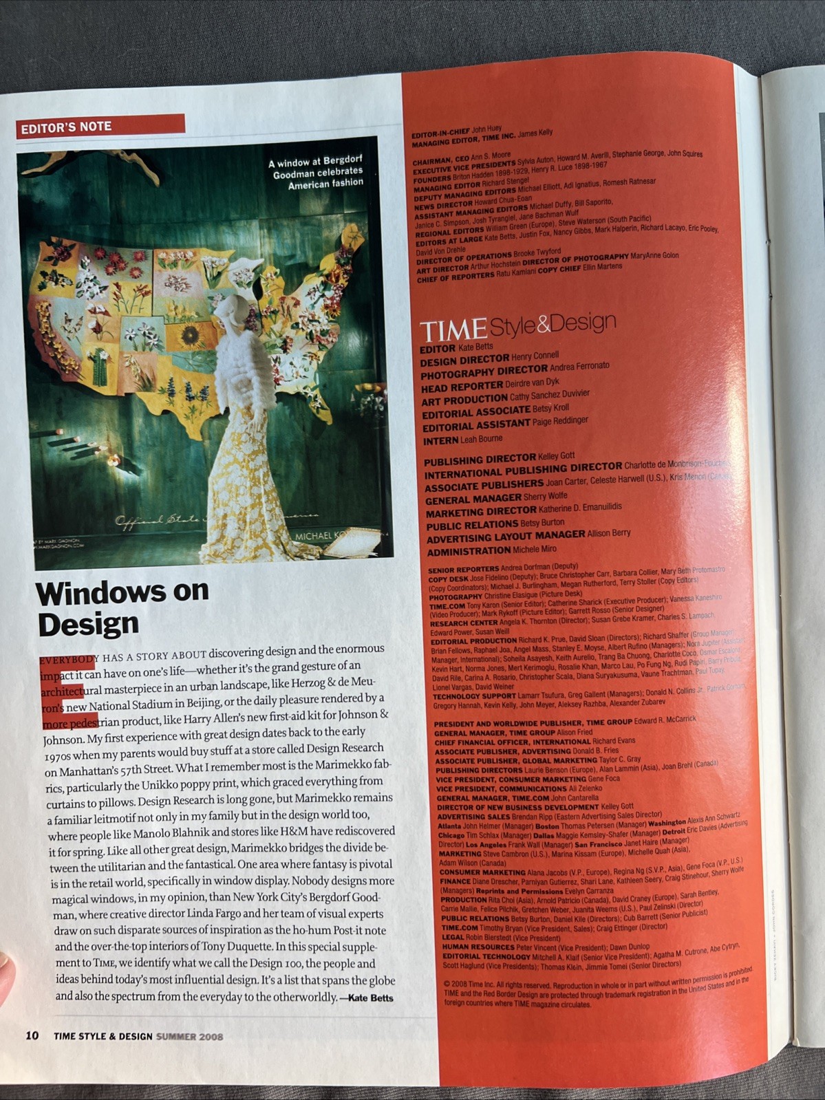 TIME Magazine THE DESIGN 100 Style & Design Summer Vintage 2008 Supplement