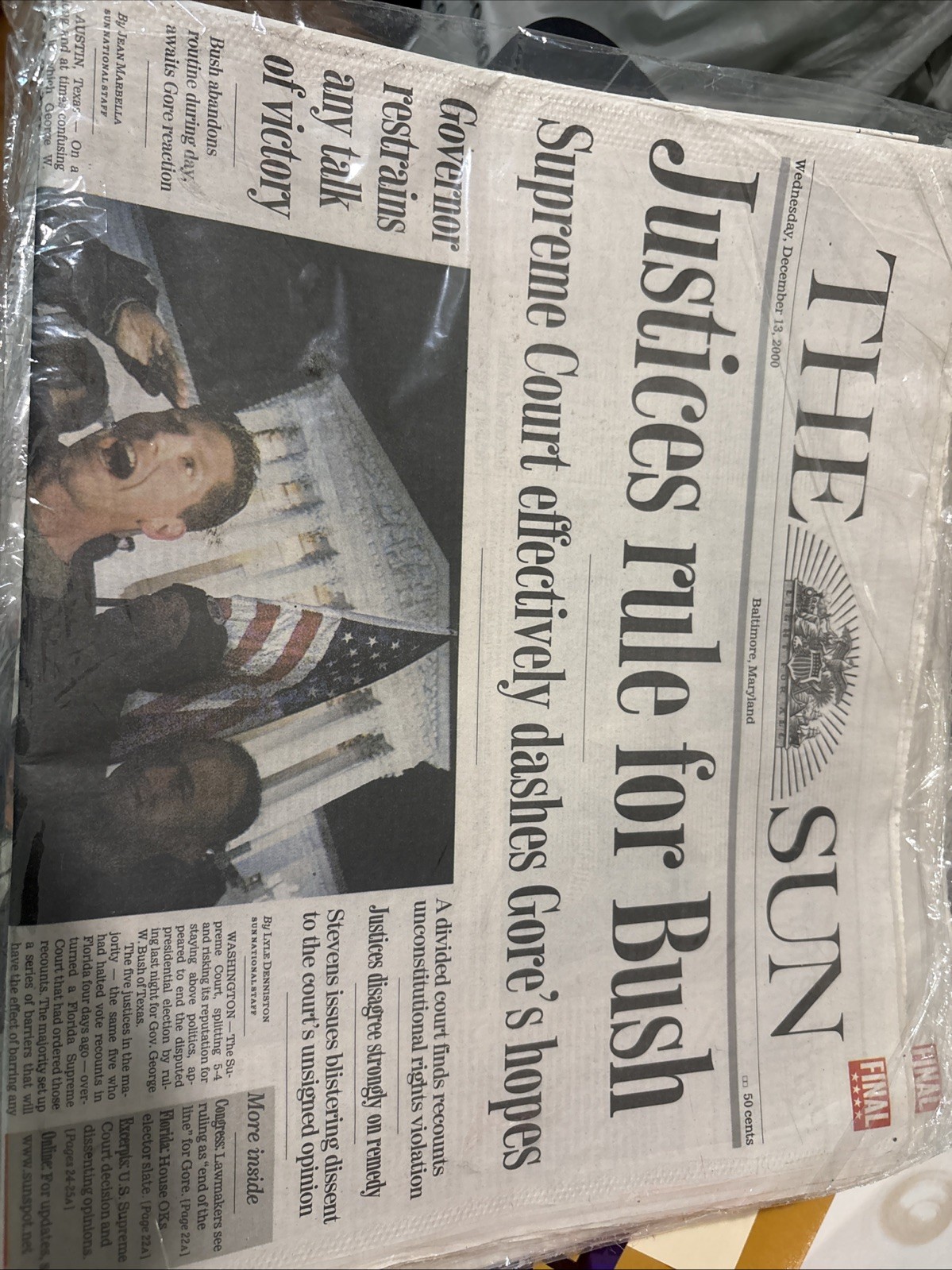 Baltimore Sun Justices Rule For Bush