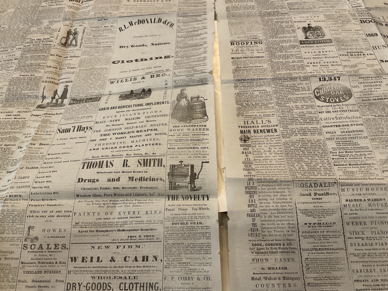4 Missouri Civil War Reconstruction News 1869 St Joseph Negros Cachiz Apache
