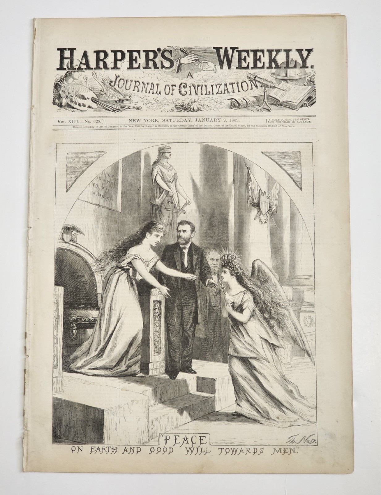 **1869 Harper’s Weekly Full Issue Includes Winslow Homer & ” West Point”**