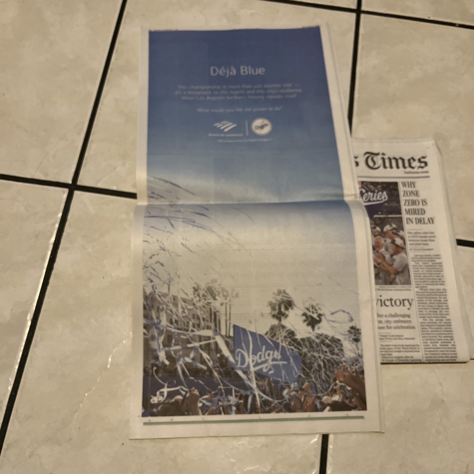 Los Angeles Times November 3, 2025 Colectible LA Dodgers MLB World Series Win