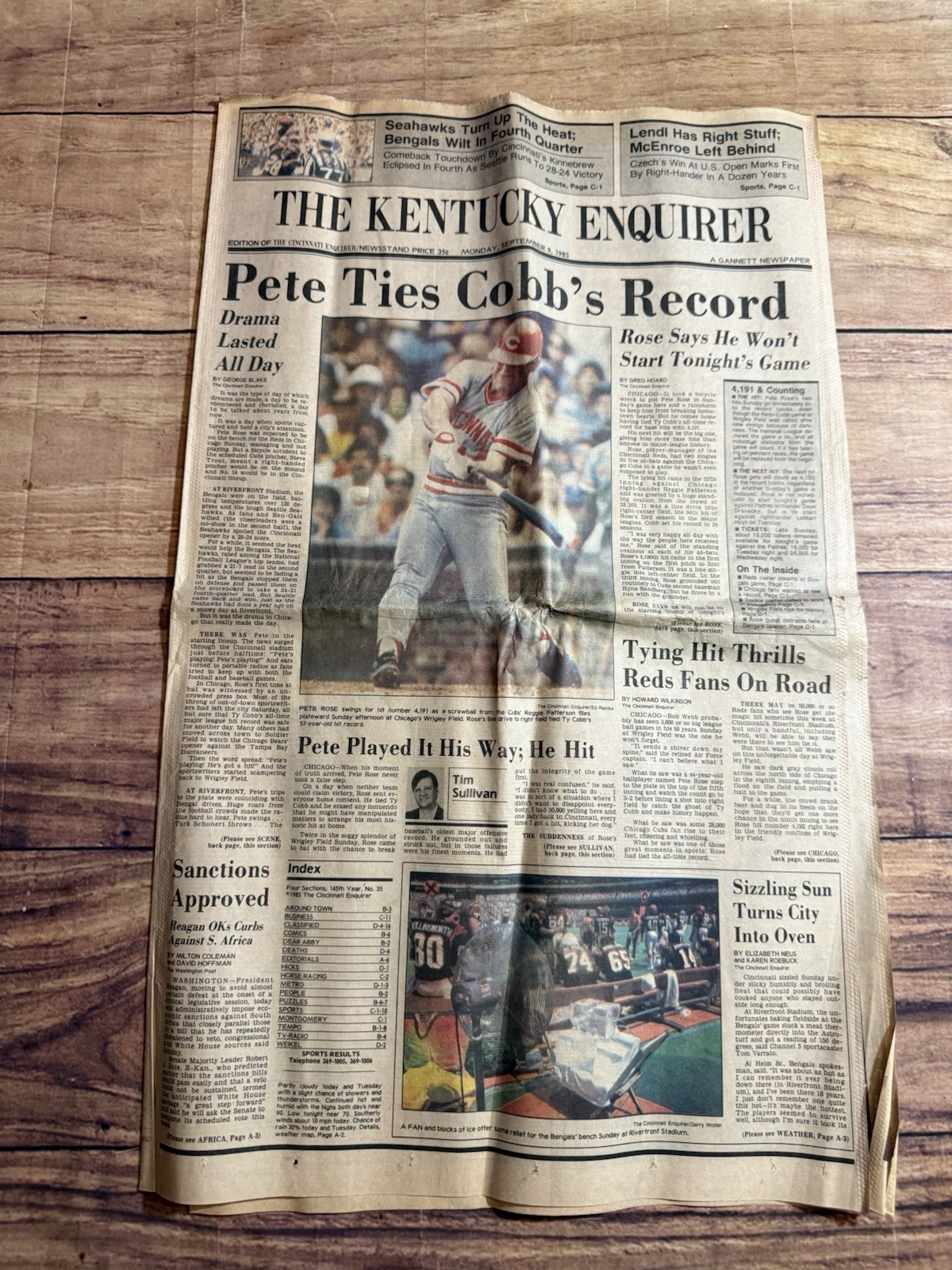 Cincinnati Reds Newspaper Lot Of 3 Cincinnati Enquirer Johnny Bench 1989 Rose 85