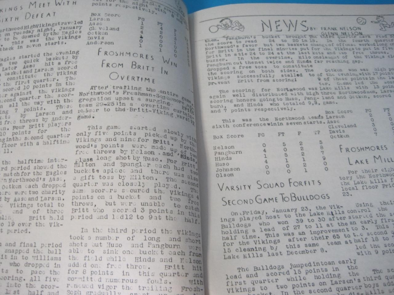 LOT OF 14 THE VIKING NORTHWOOD HIGHSCHOOL IOWA 1947-1948 NEWSPAPER BOOKLET RARE