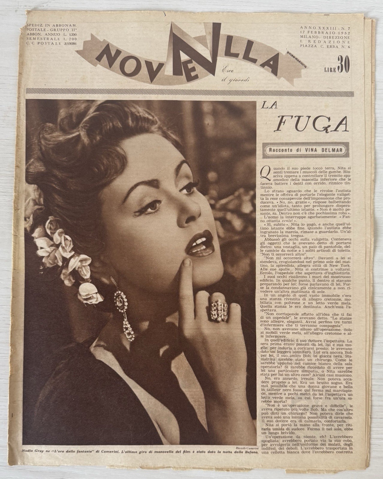 NEWS women’s literary magazine rizzoli No.7 1952 year XXXIII nadia gray