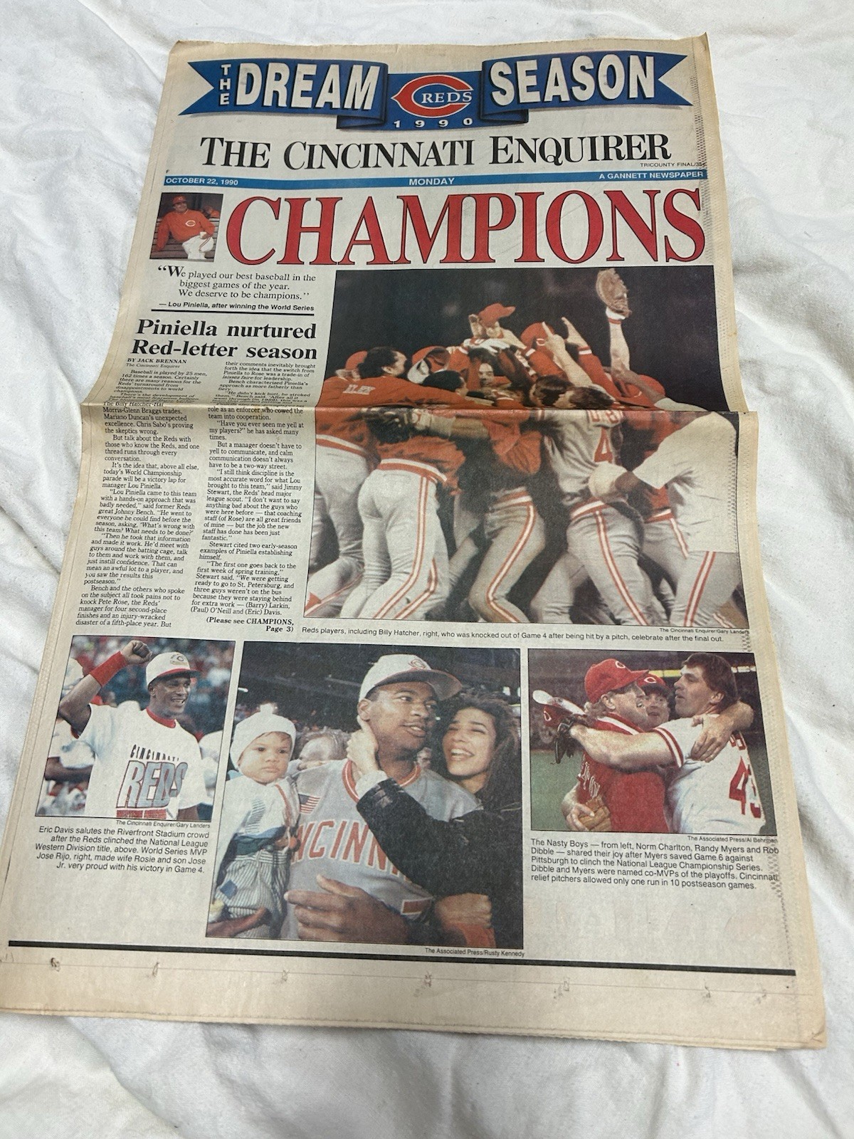 Cincinnati Enquirer – Oct 22, 1990 – Reds Win world Series