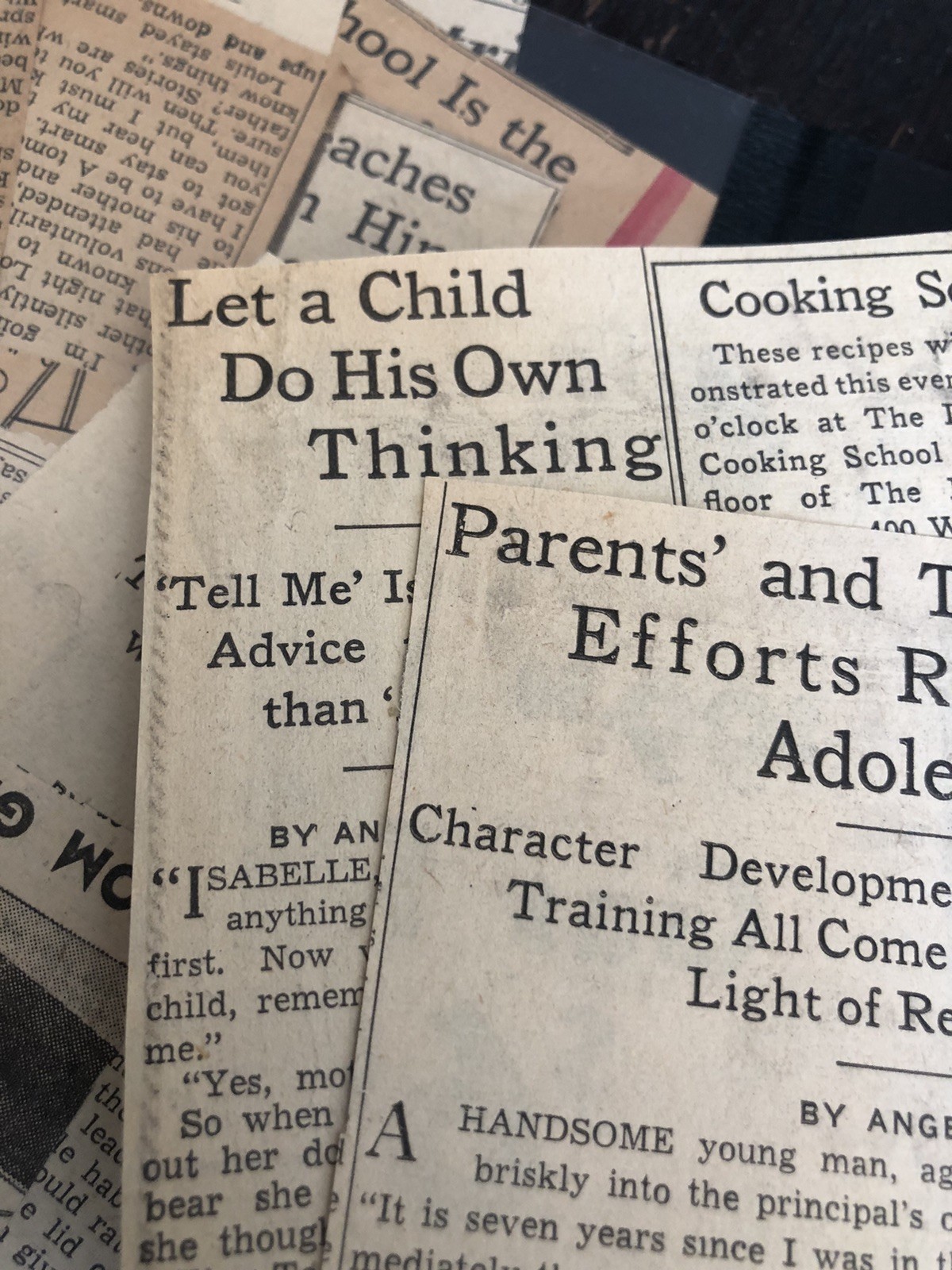 “Our Children” Newspaper Column LOT by Angelo Patri~ Historical Ephemera