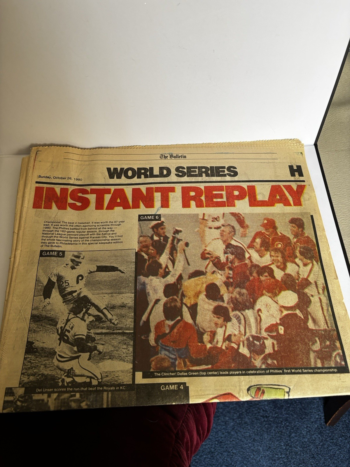 Vintage 1980 Philadelphia Bulletin and Inquirer World Series Ephemera Newspaper