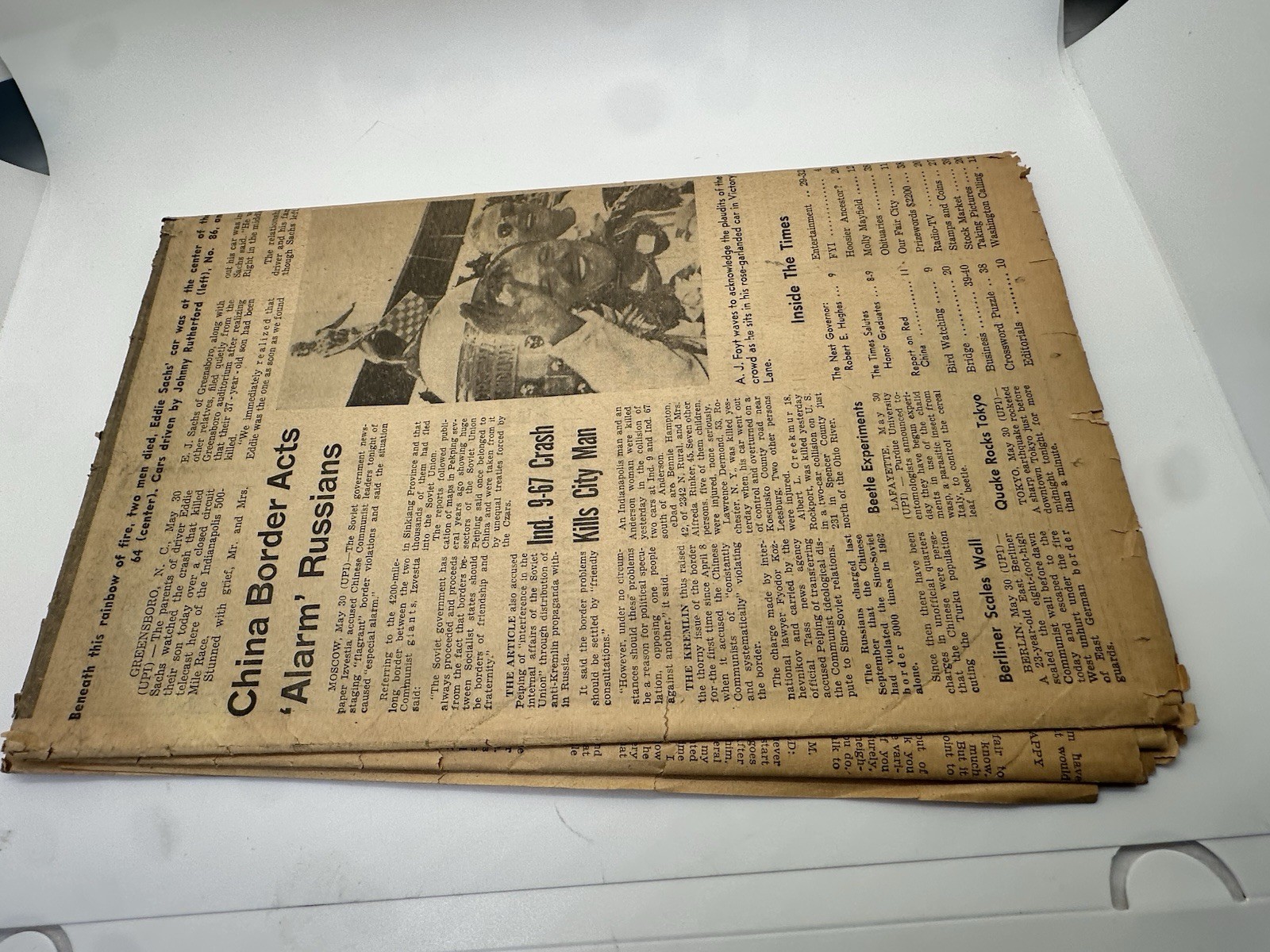 May 31, 1964 The Indianapolis Times A.J. FOYT WINS INDIANAPOLIS 500 Sachs Dies