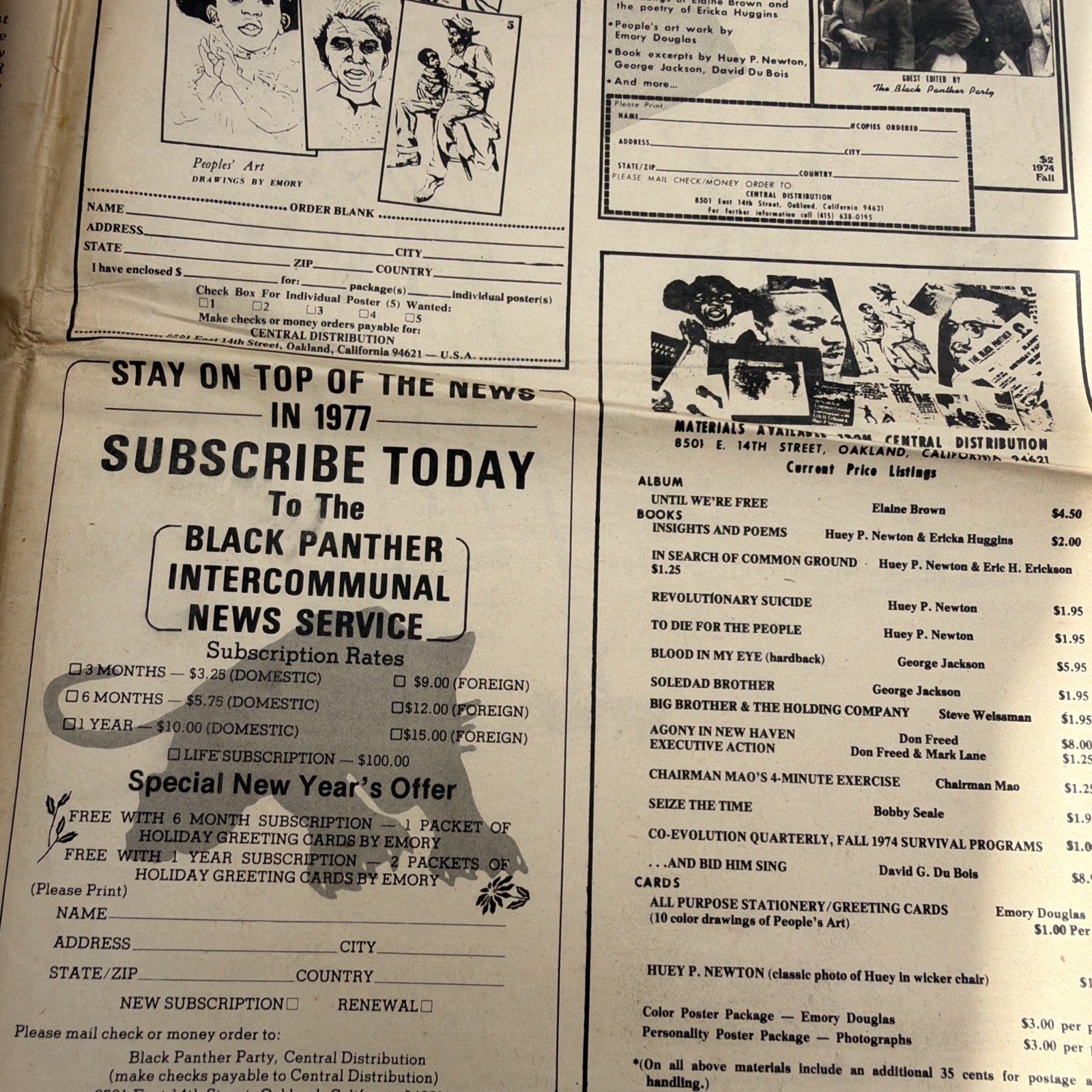 THE BLACK PANTHER PARTY NEWSPAPER – FEBRUARY 5, 1977 Huey Newton ROOTS TV Show