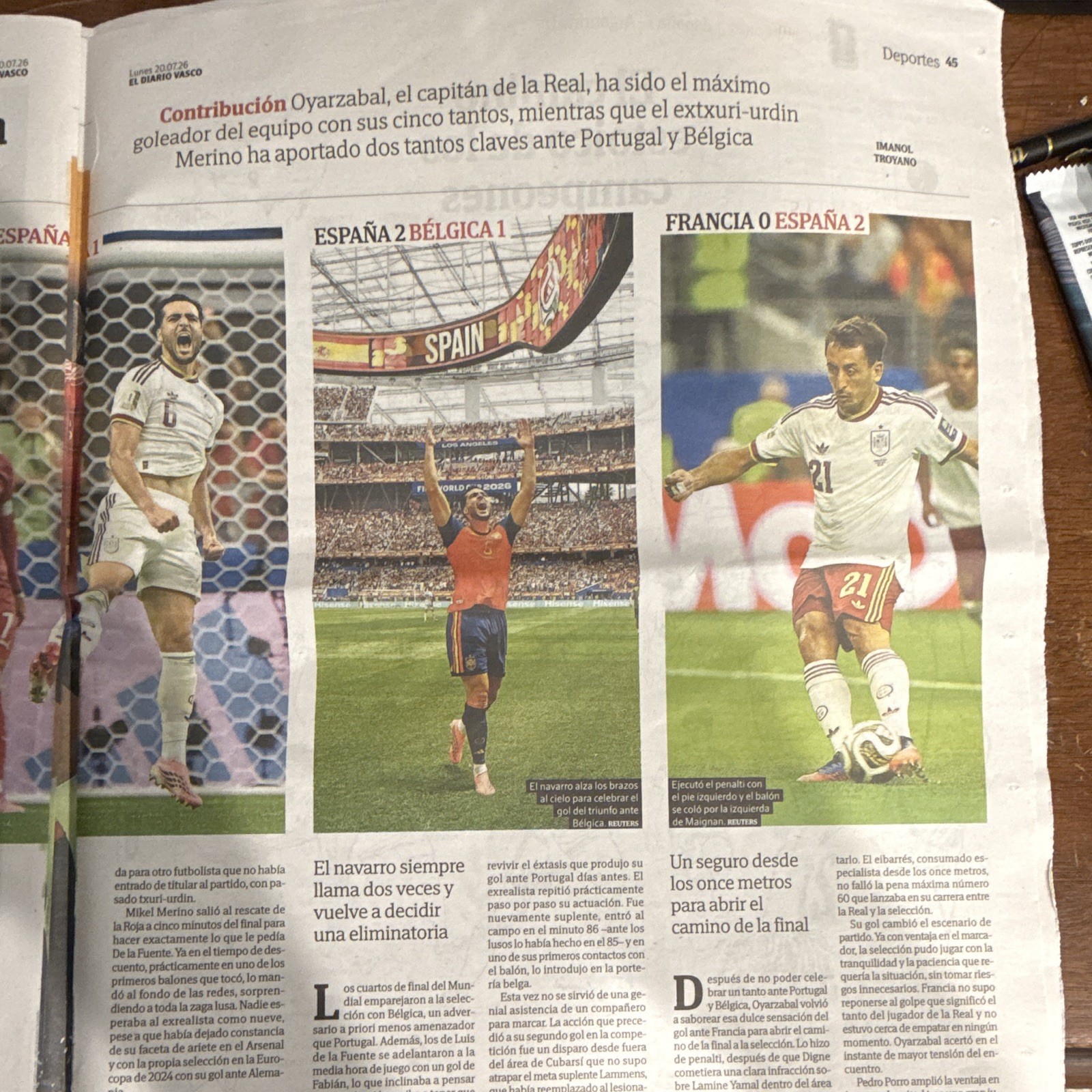 El Diario Vasco Spanish Newspaper July 20 2026 “¡BICAMPEONES!” Spain World Cup!