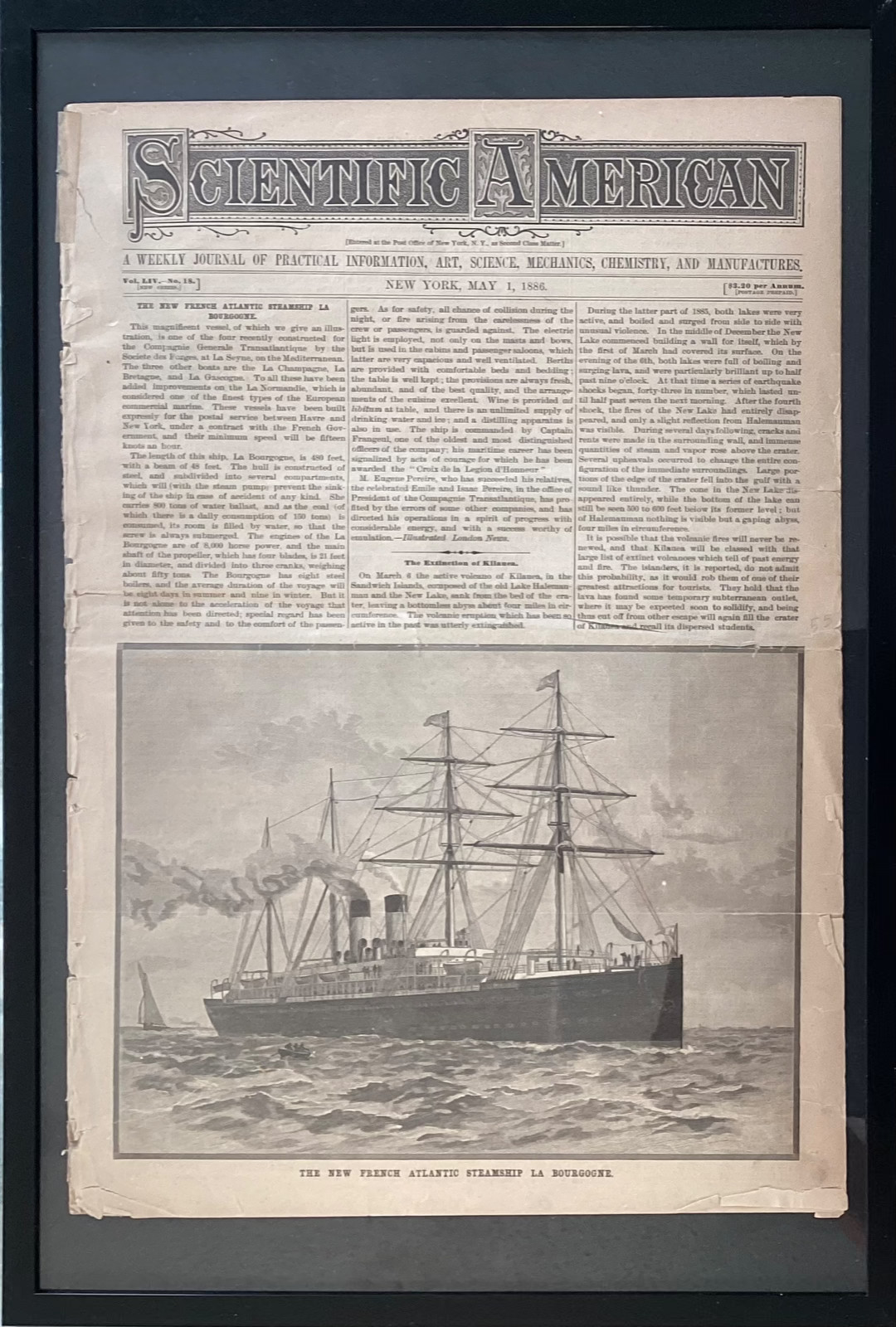 THE NEW FRENCH ATLANTIC STEAM SHIP LA BOUR, Scientific American May 1 1886