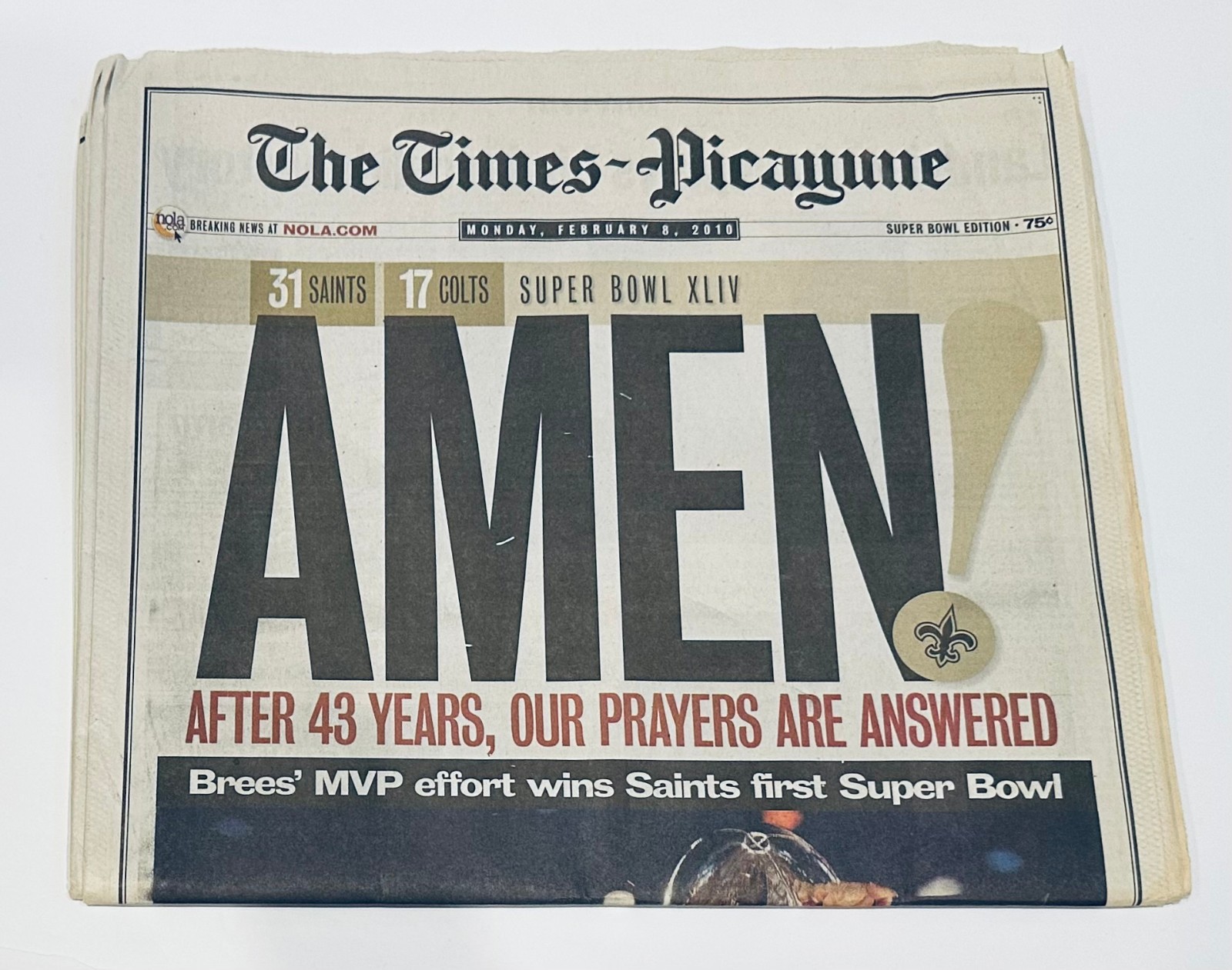 New Orleans Saints Super Bowl 6 News Papers Collection Times Picayune LOT 2010