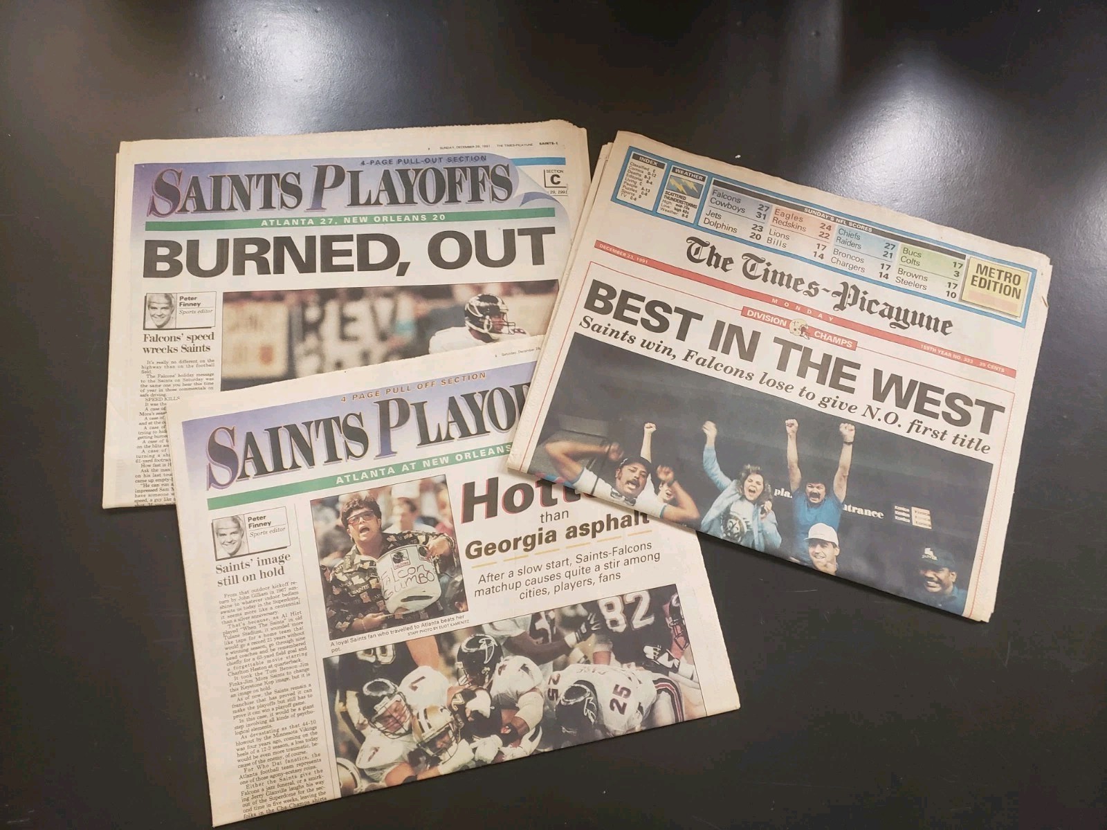 1991 Season New Orleans Saints Newspaper Lot Times Picayune NFL Playoffs