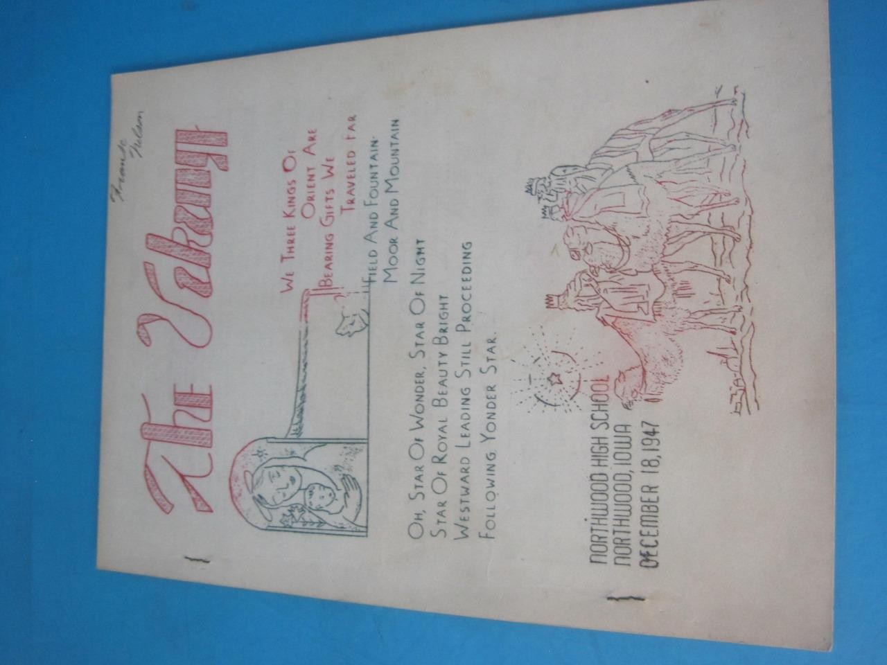 LOT OF 14 THE VIKING NORTHWOOD HIGHSCHOOL IOWA 1947-1948 NEWSPAPER BOOKLET RARE