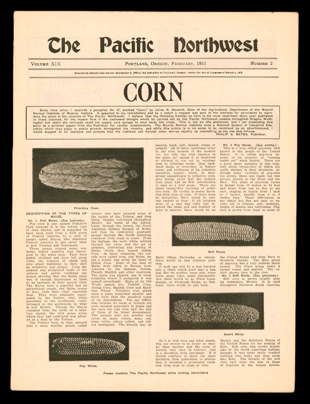 The Pacific Northwest Newspaper Portland, Oregon 1913 – ORIGINAL